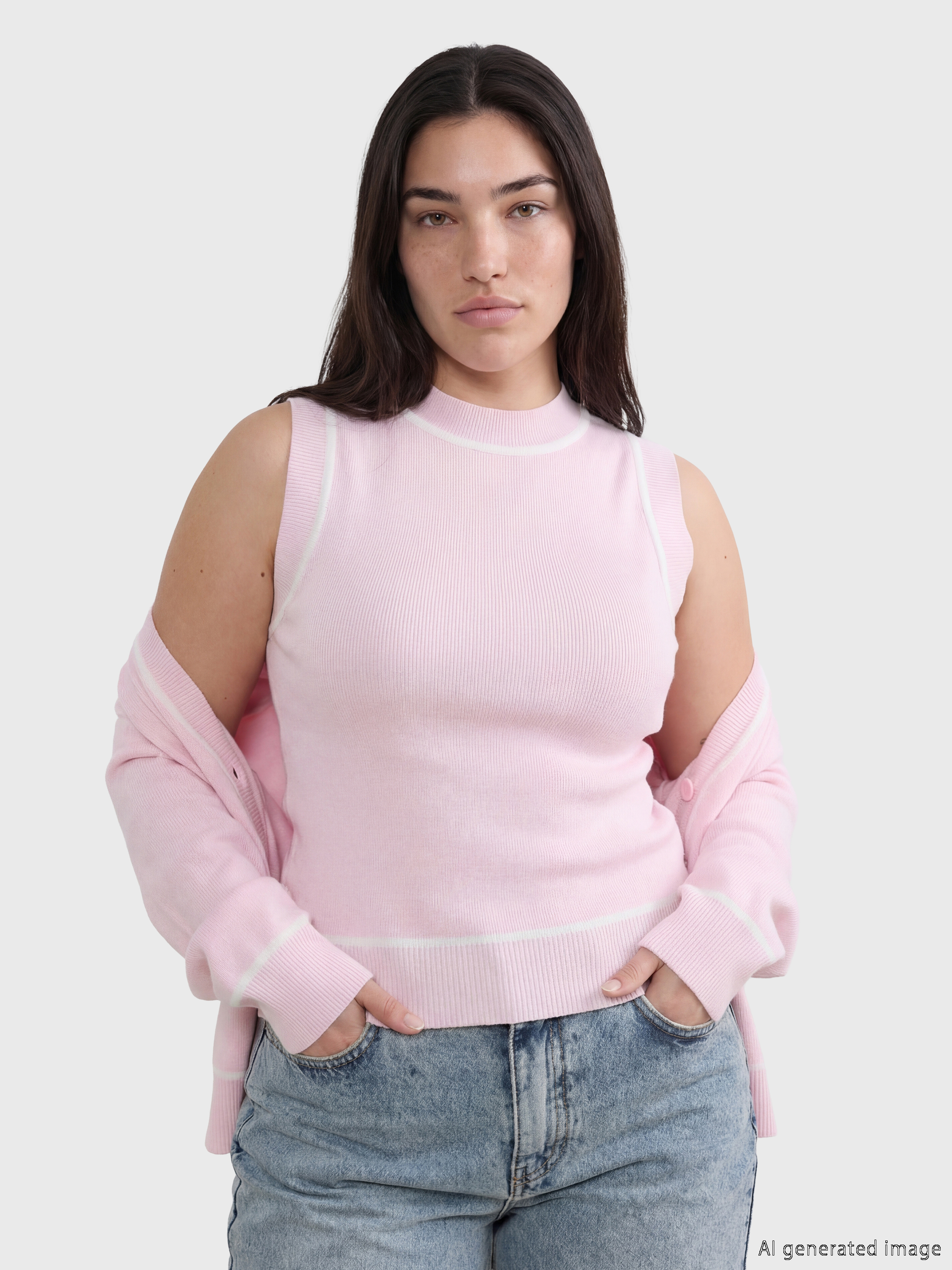 Soulife Petite Bisiklet Yaka Kadın Triko Atlet görsel 2
