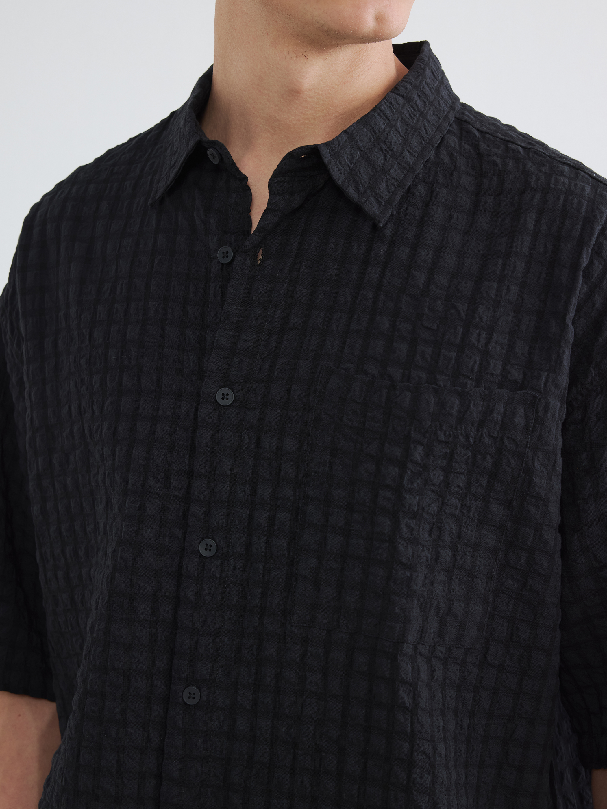 LCW Vision Regular Fit Erkek Dokulu Gömlek görsel 3