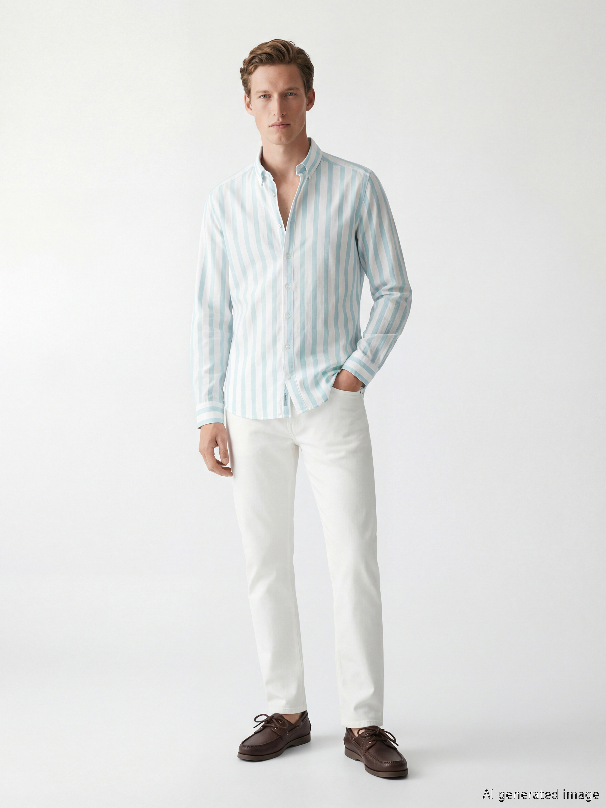 SOUTHBLUE Regular Fit Çizgili Poplin Erkek Gömlek görsel 2