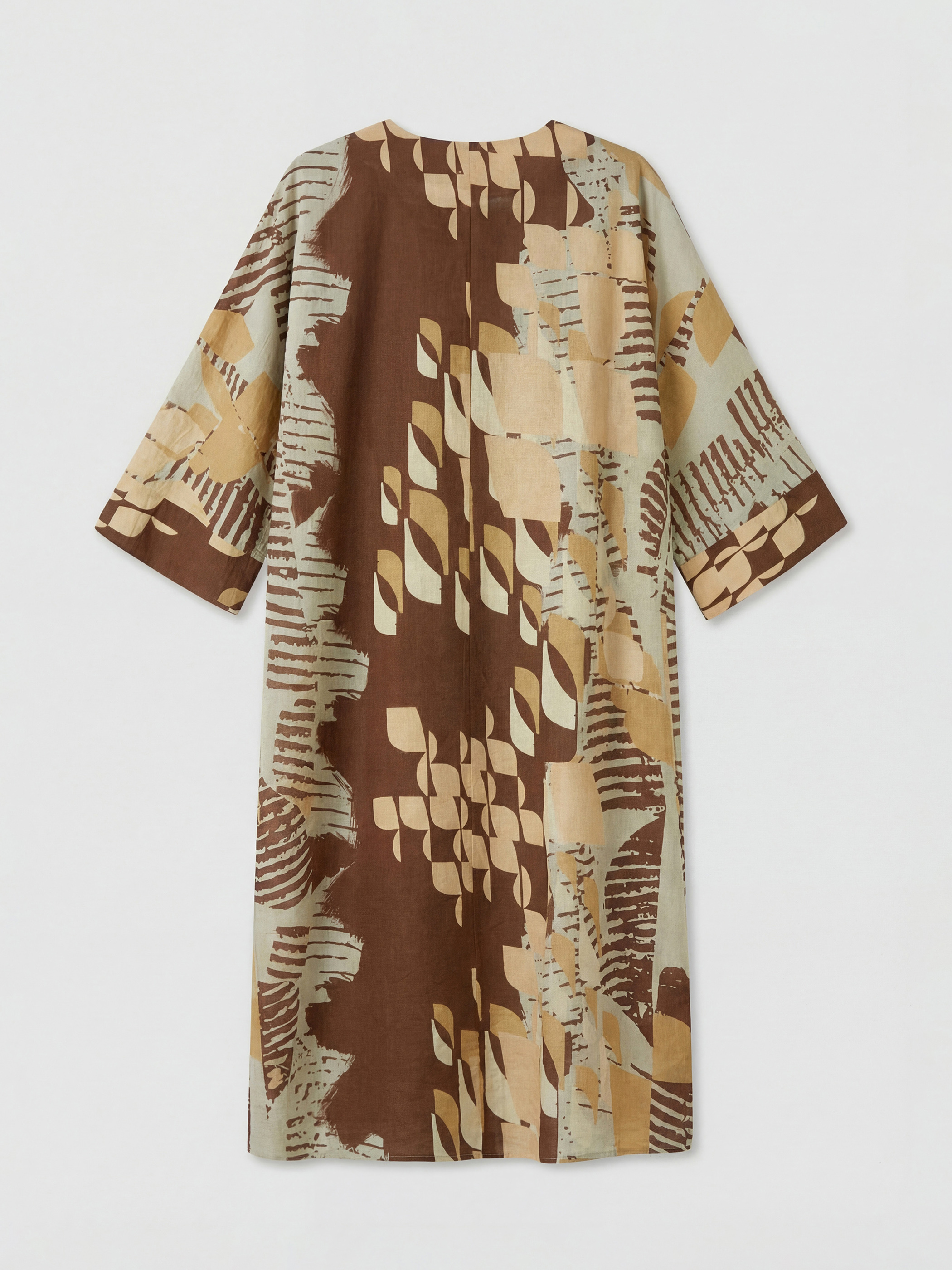 LCW Modest V Yaka Etnik Desenli Kaftan Elbise görsel 5