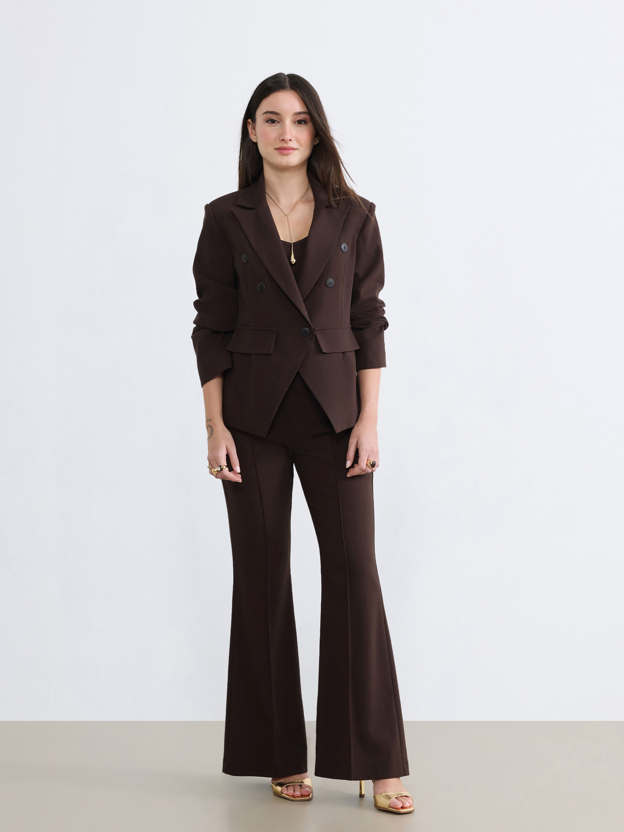 Soulife Petite Kruvaze Yaka Kadın Blazer Ceket görsel 3