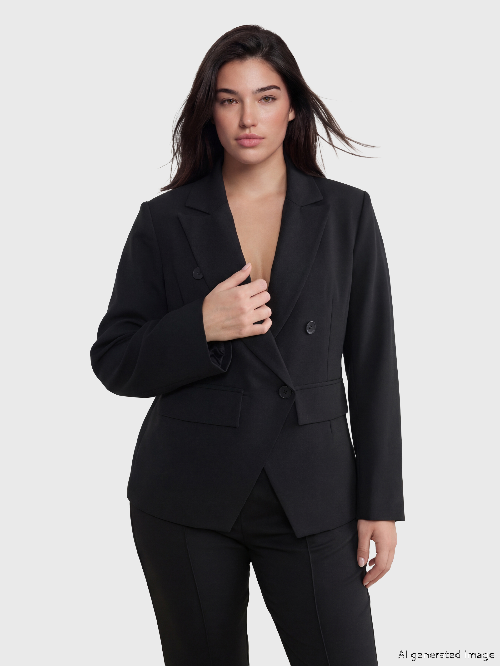 Soulife Petite Kruvaze Yaka Kadın Blazer Ceket görsel 2