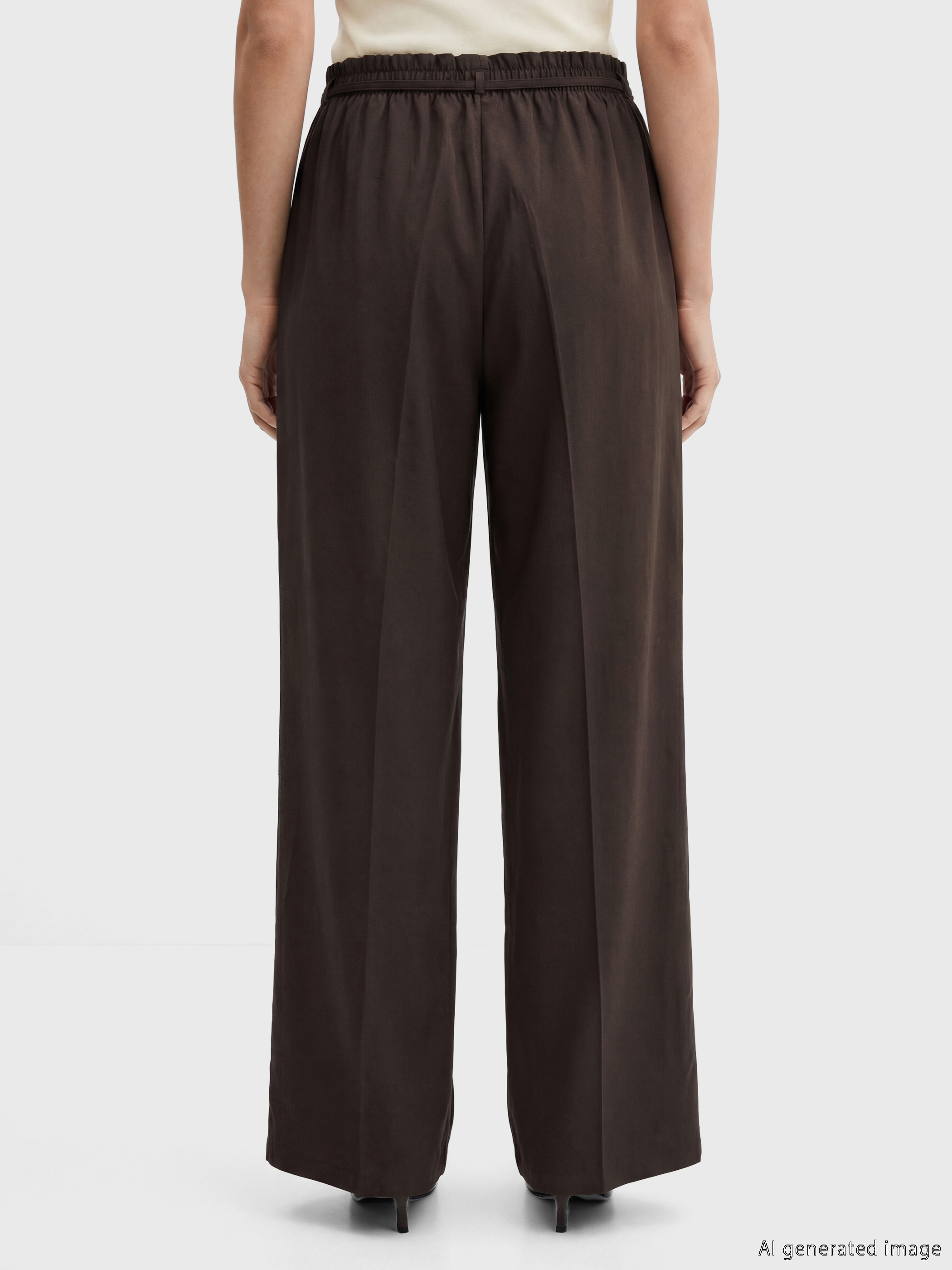 LCW Modest Beli Lastikli Geniş Paça Kadın Pantolon görsel 4