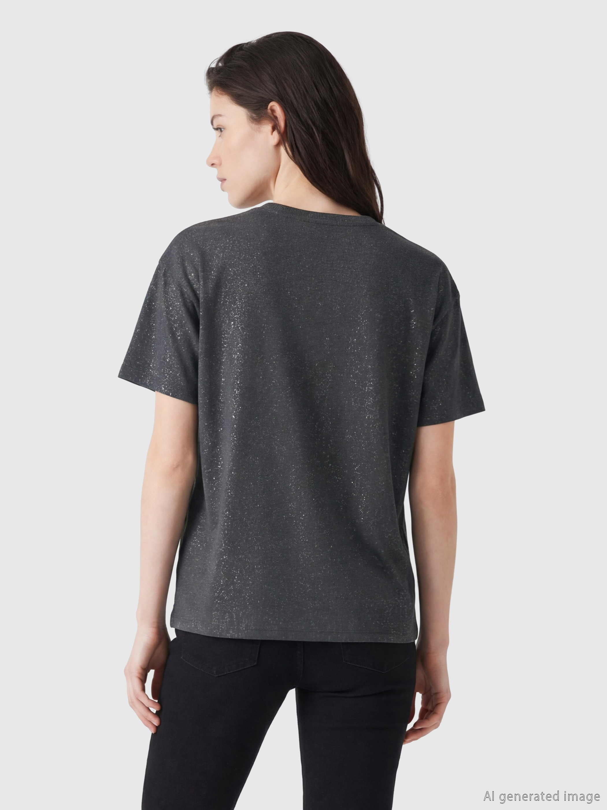 LCW Comfort Bisiklet Yaka Desenli Bluz görsel 3