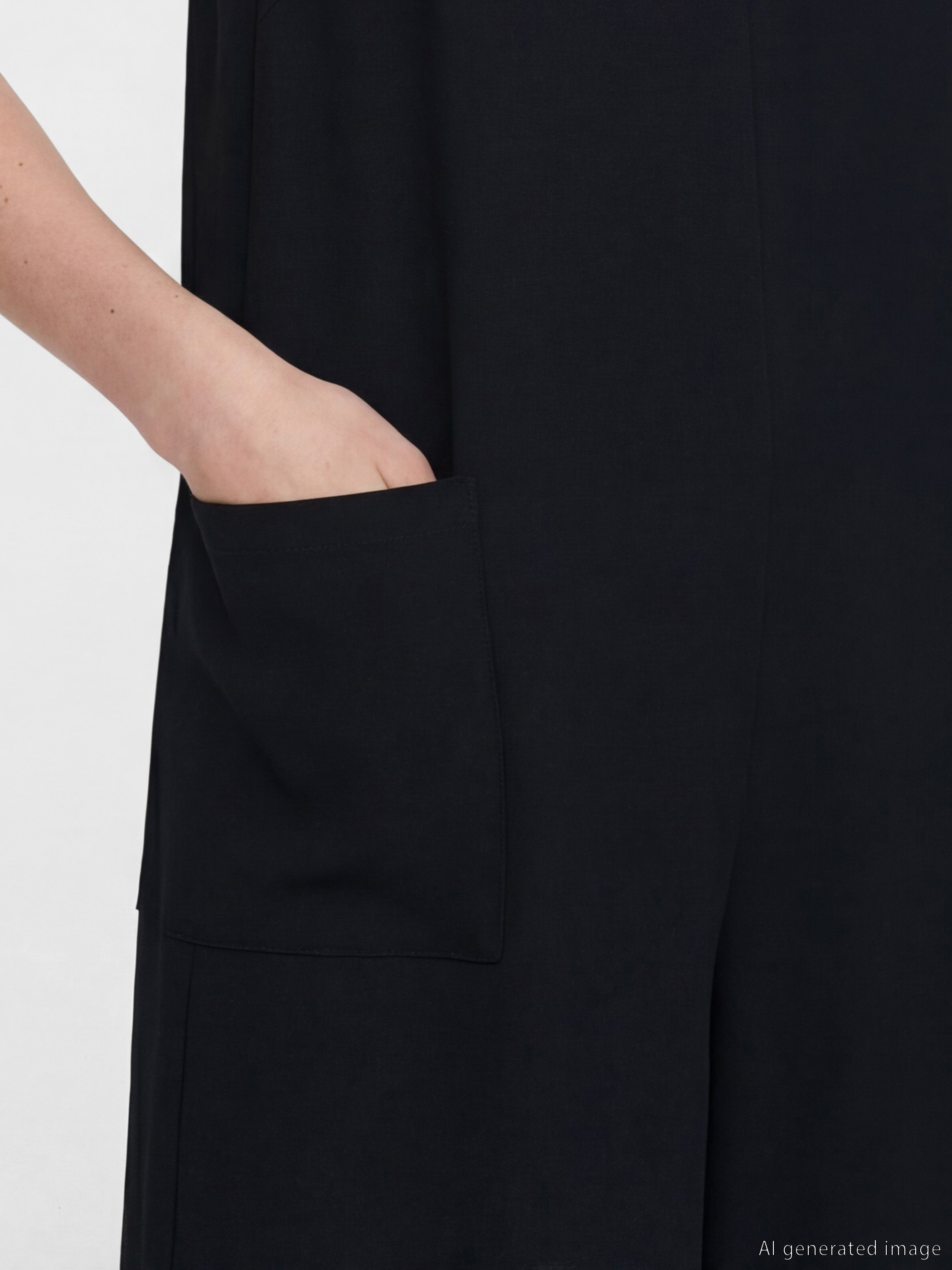 LCW Comfort V Yaka Askılı Kadın Tulum görsel 3
