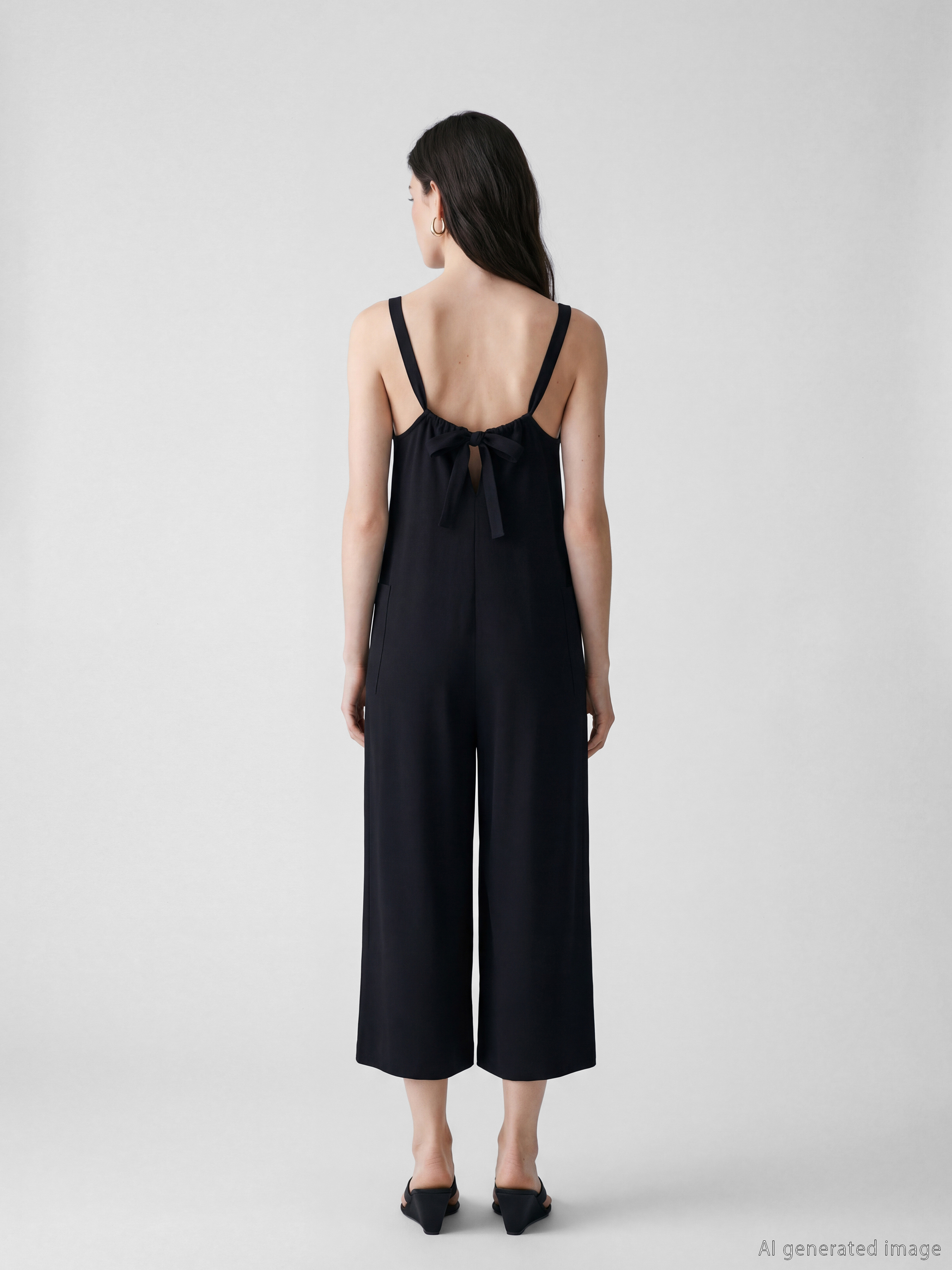 LCW Comfort V Yaka Askılı Kadın Tulum görsel 4