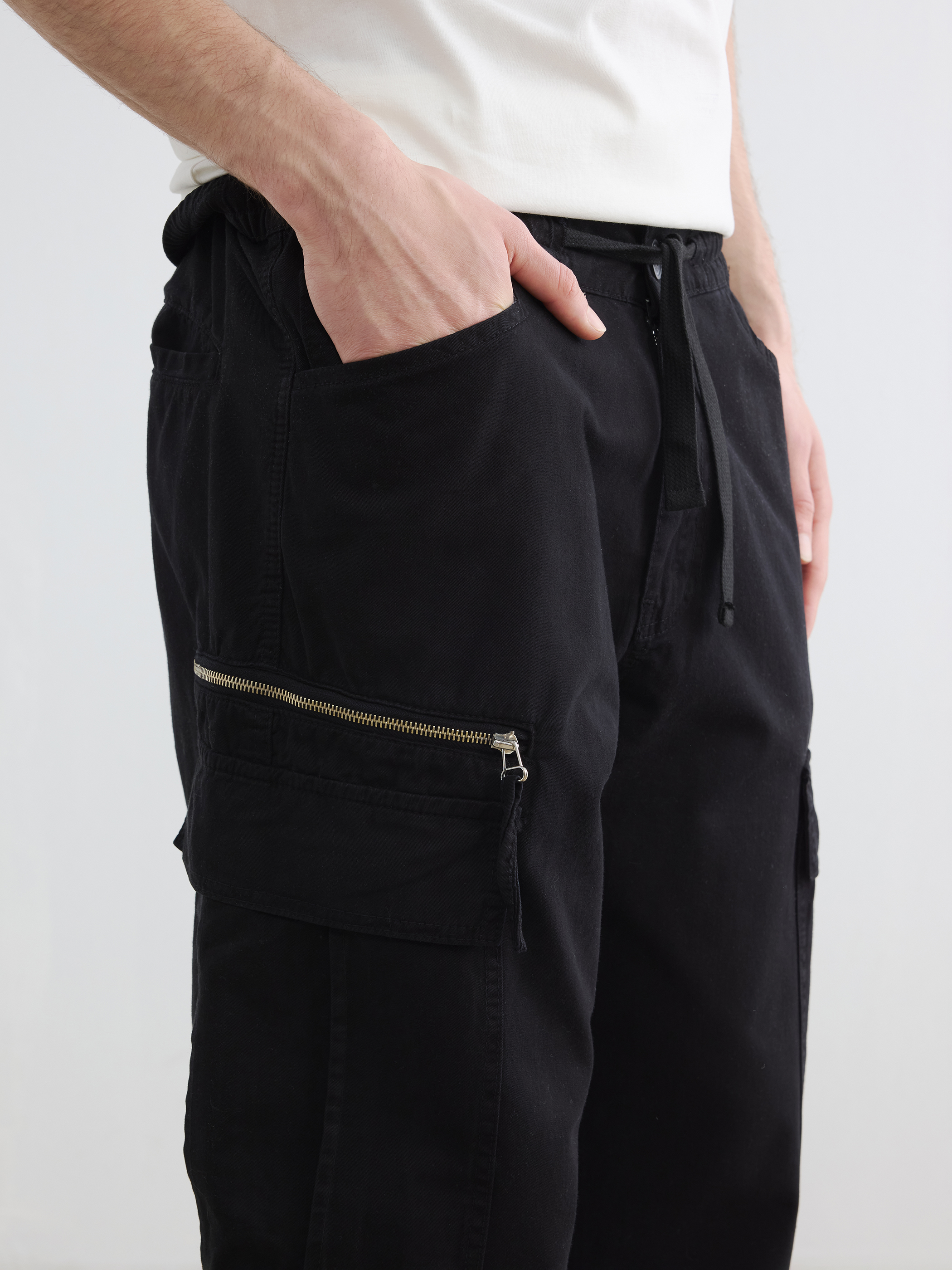XSIDE Rahat Kalıp Gabardin Erkek Kargo Pantolon görsel 3