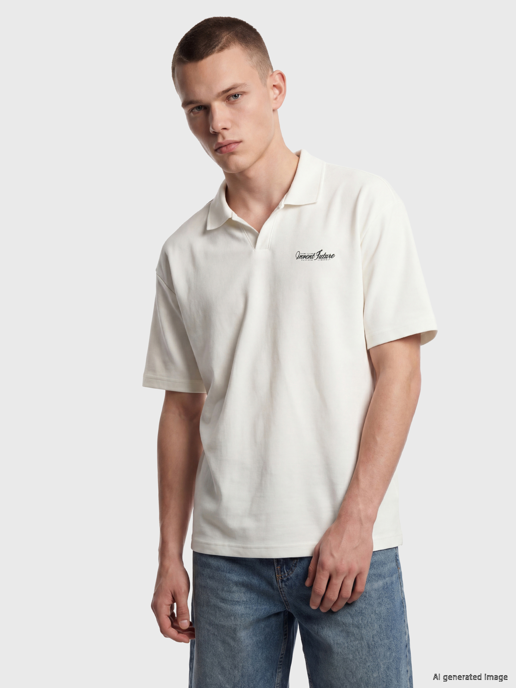 XSIDE Polo Yaka Nakışlı Erkek Tişört