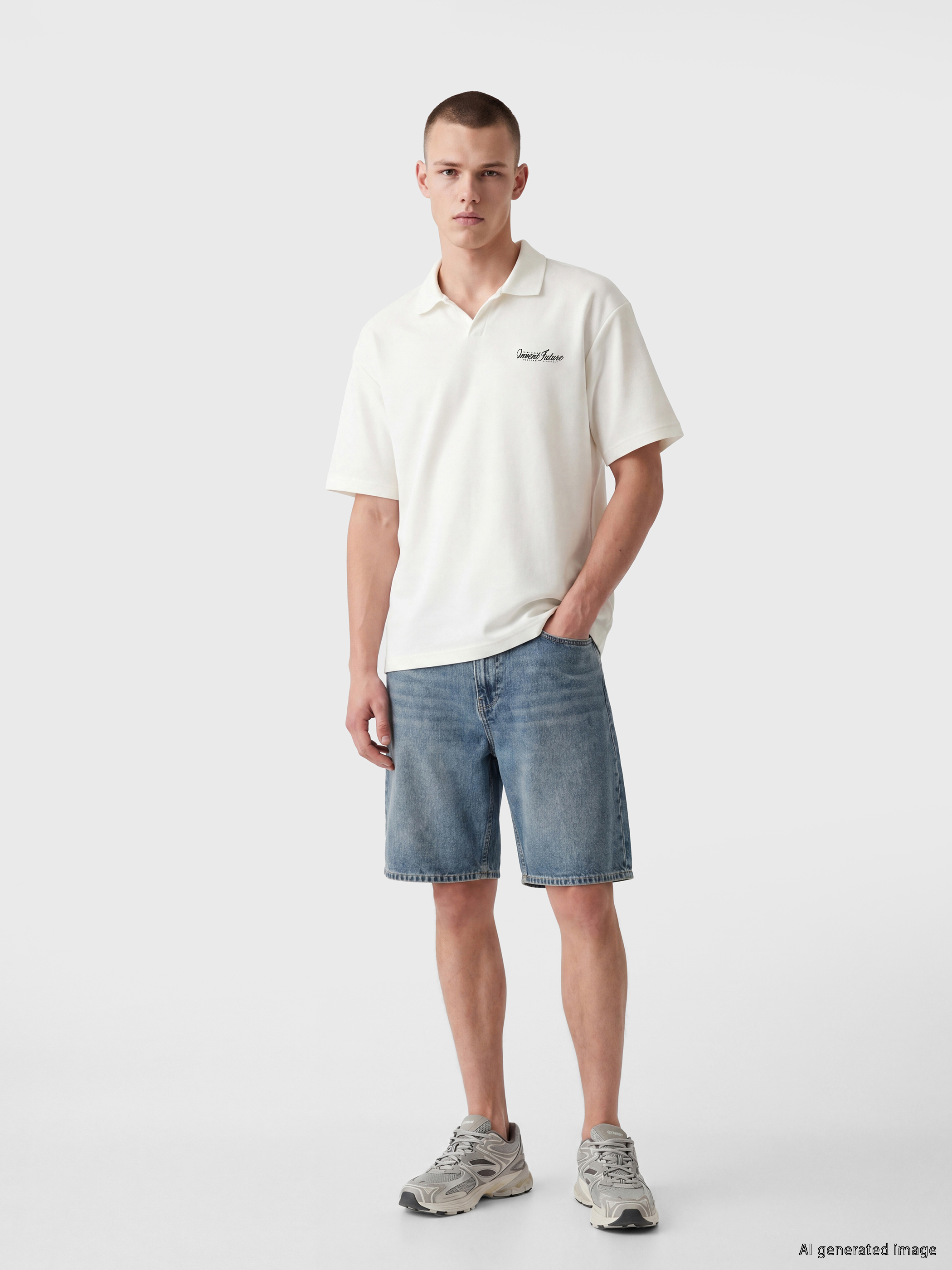 XSIDE Polo Yaka Nakışlı Erkek Tişört görsel 2