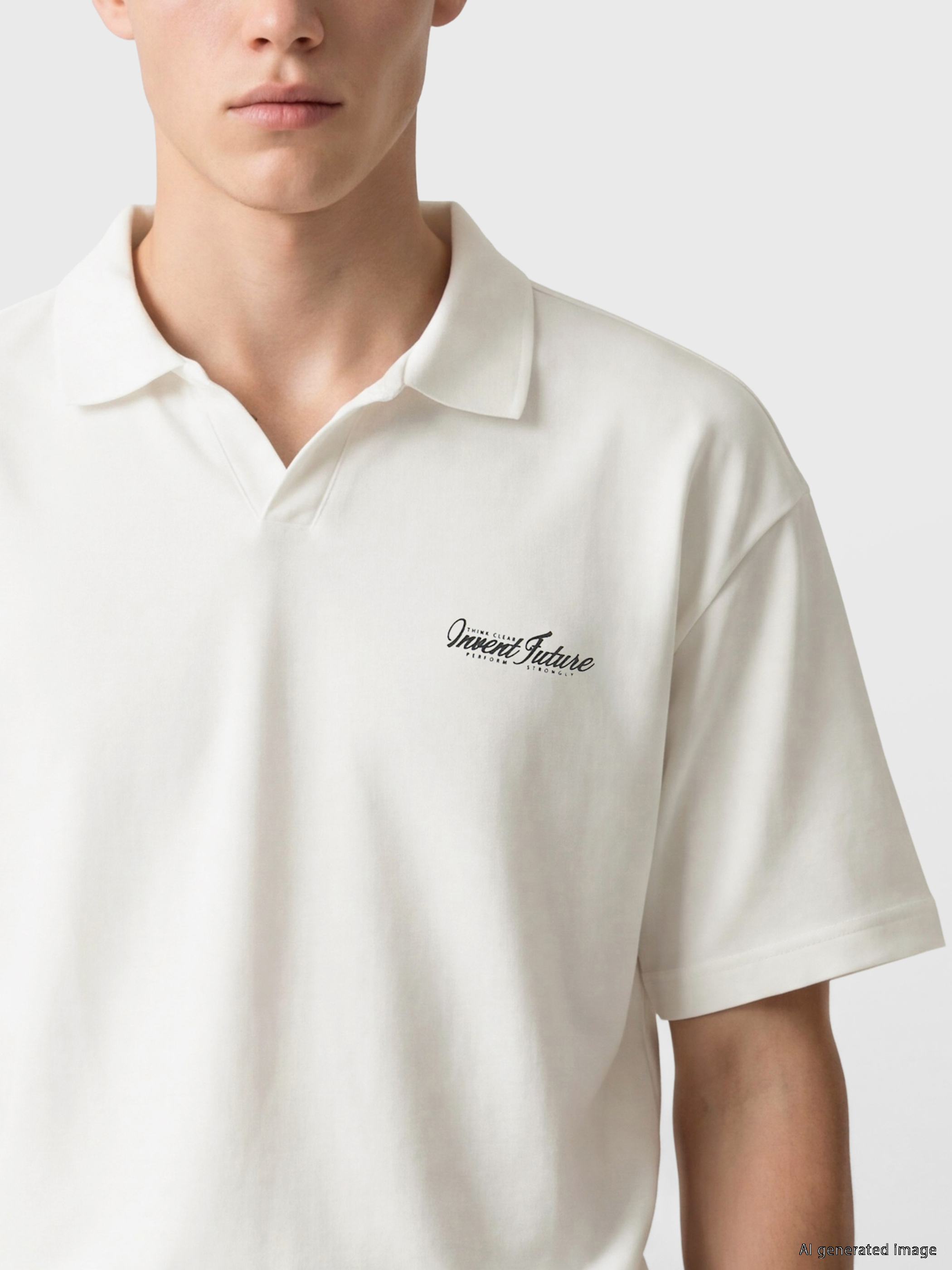 XSIDE Polo Yaka Nakışlı Erkek Tişört görsel 3