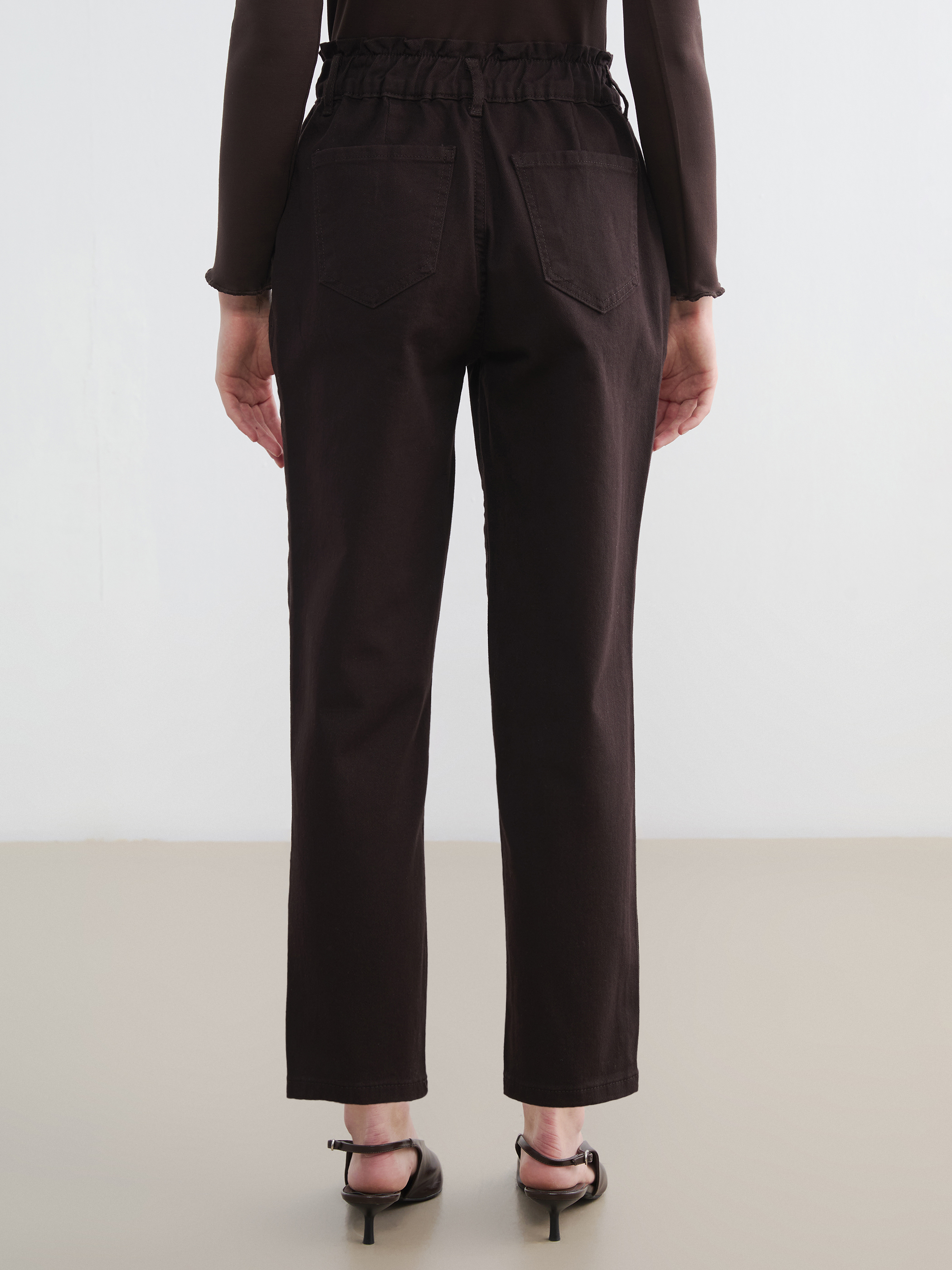 LCW Modest Beli Lastikli Slouchy Fit Kadın Jean Pantolon görsel 8