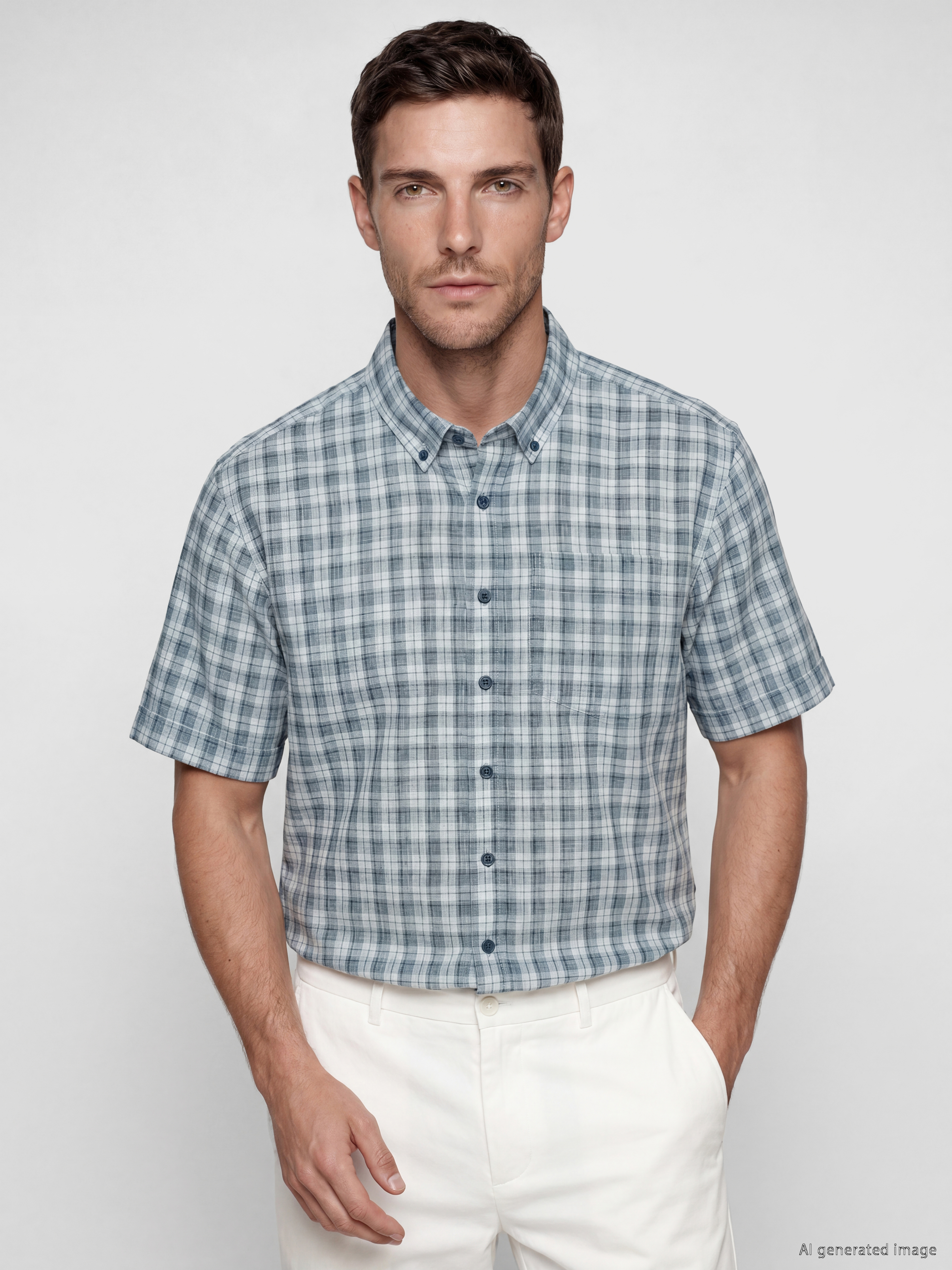 LCWAIKIKI Classic Regular Fit Ekose Poplin Erkek Gömlek