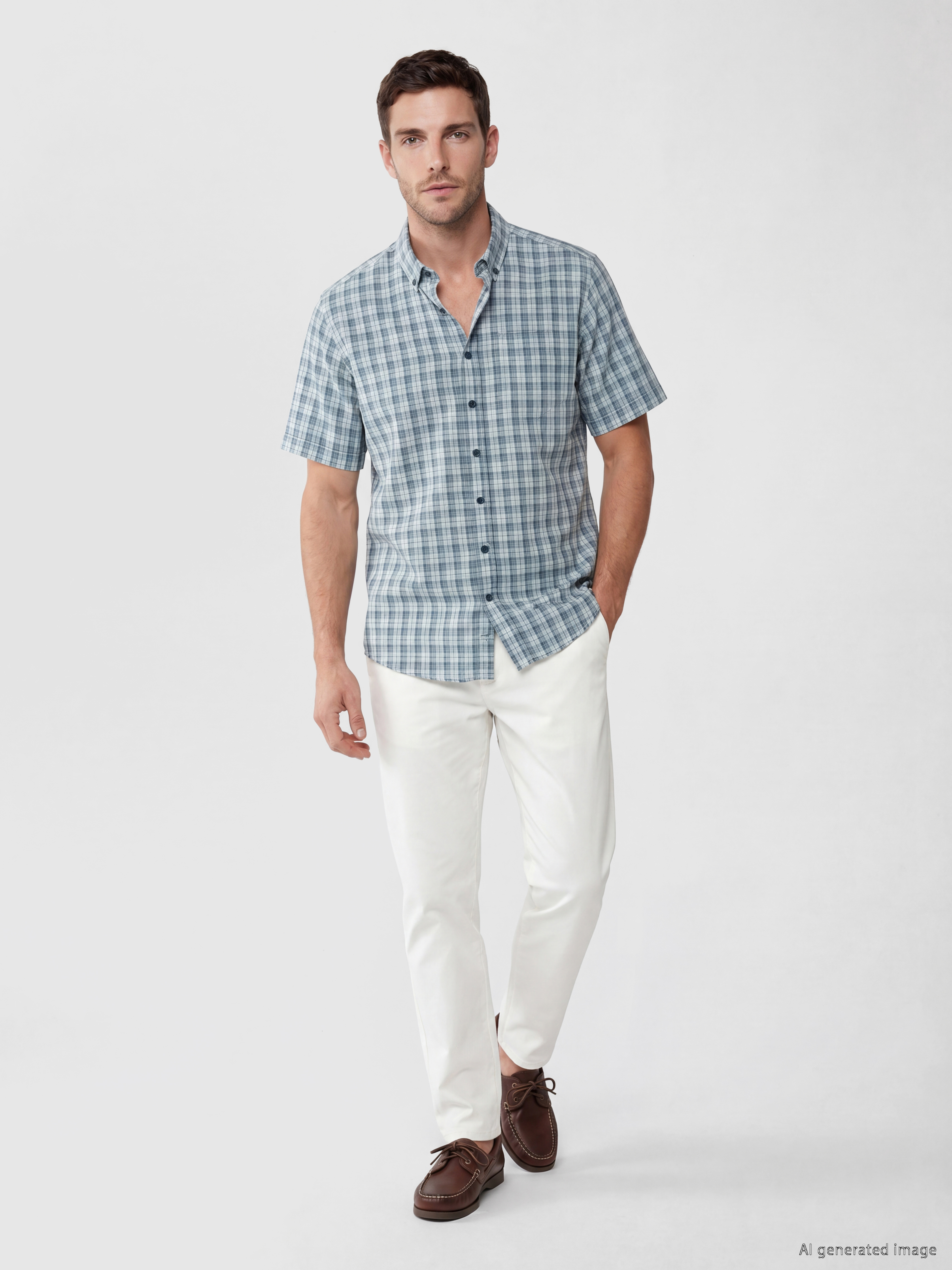 LCWAIKIKI Classic Regular Fit Ekose Poplin Erkek Gömlek görsel 2