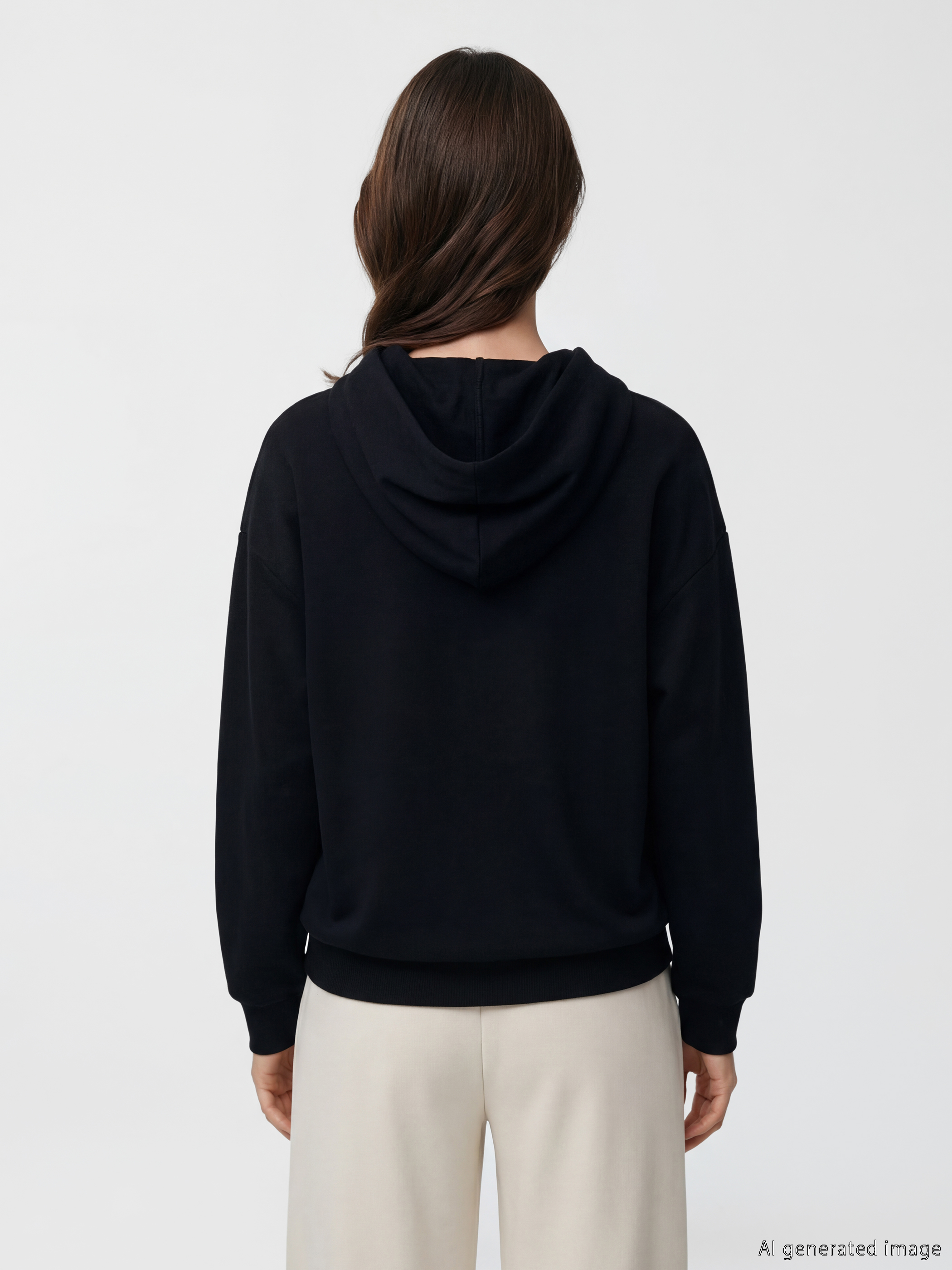 LCW Modest Kapüşonlu New York Baskılı Kadın Sweatshirt Tunik görsel 3
