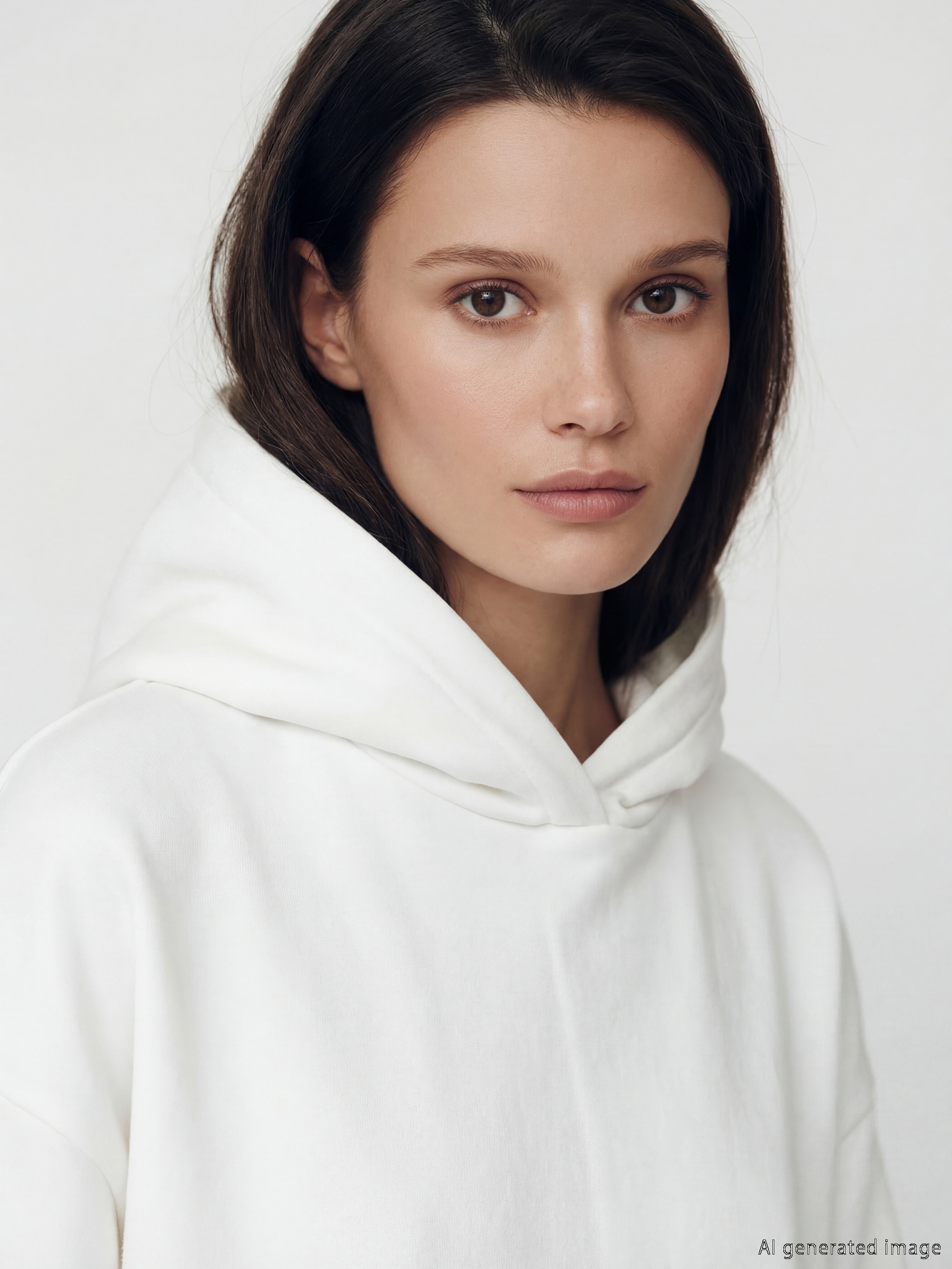LCW Modest Kapüşonlu Kadın Sweatshirt Tunik görsel 3