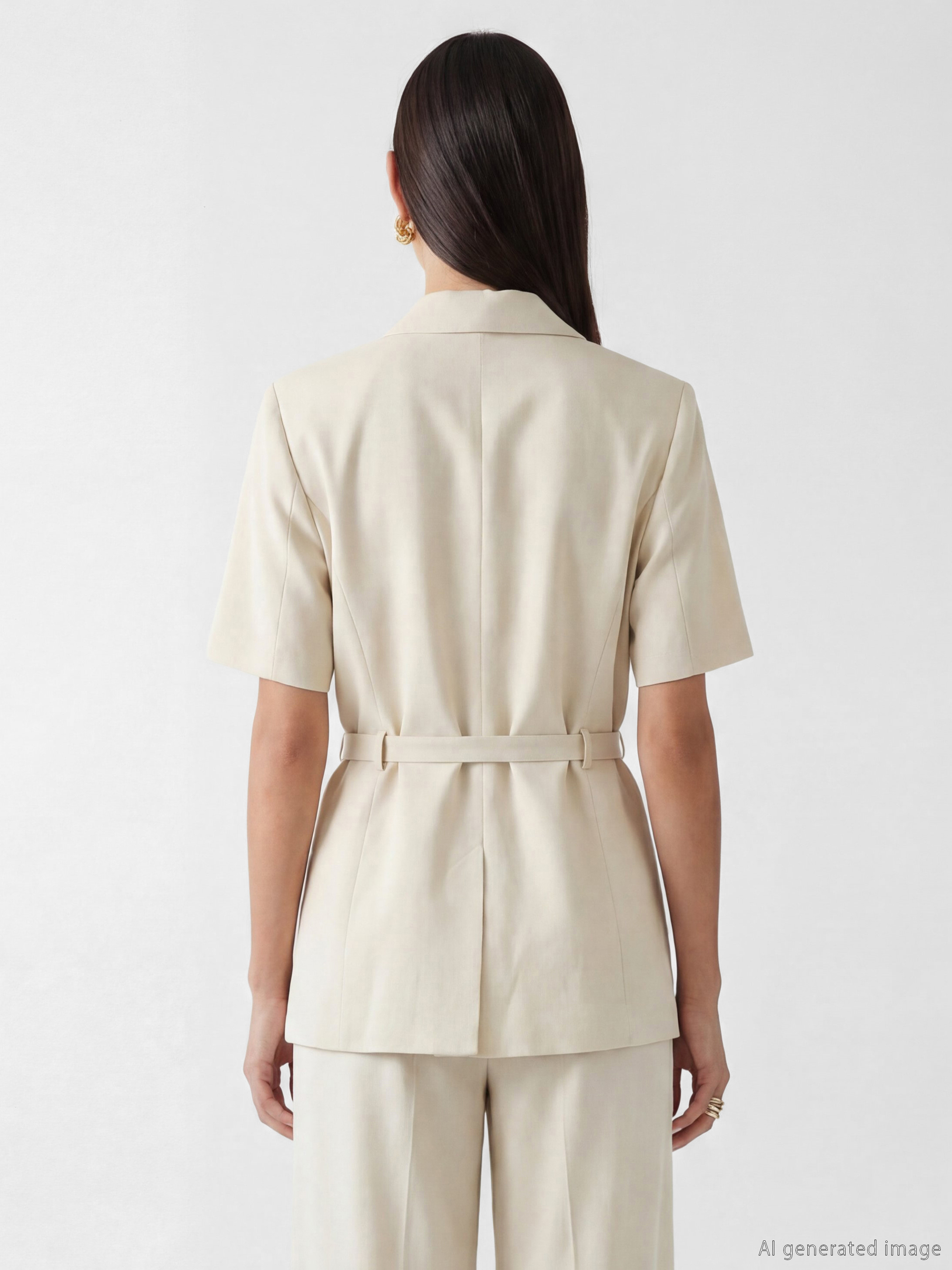 LCW STUDIO Kuşaklı Modal Karışımlı Kadın Blazer Ceket görsel 5