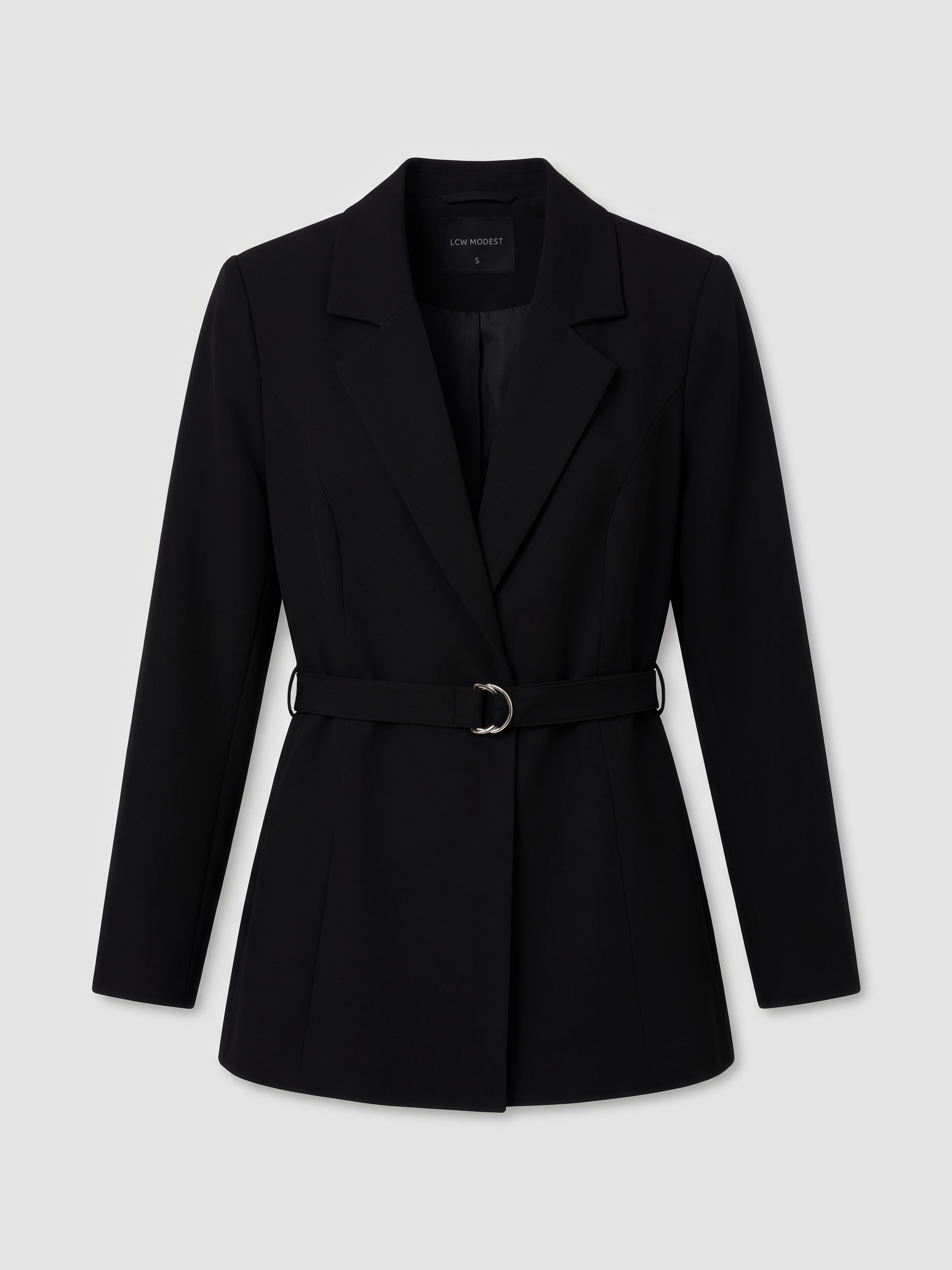 LCW Modest Beli Kemerli Kadın Blazer Ceket görsel 6