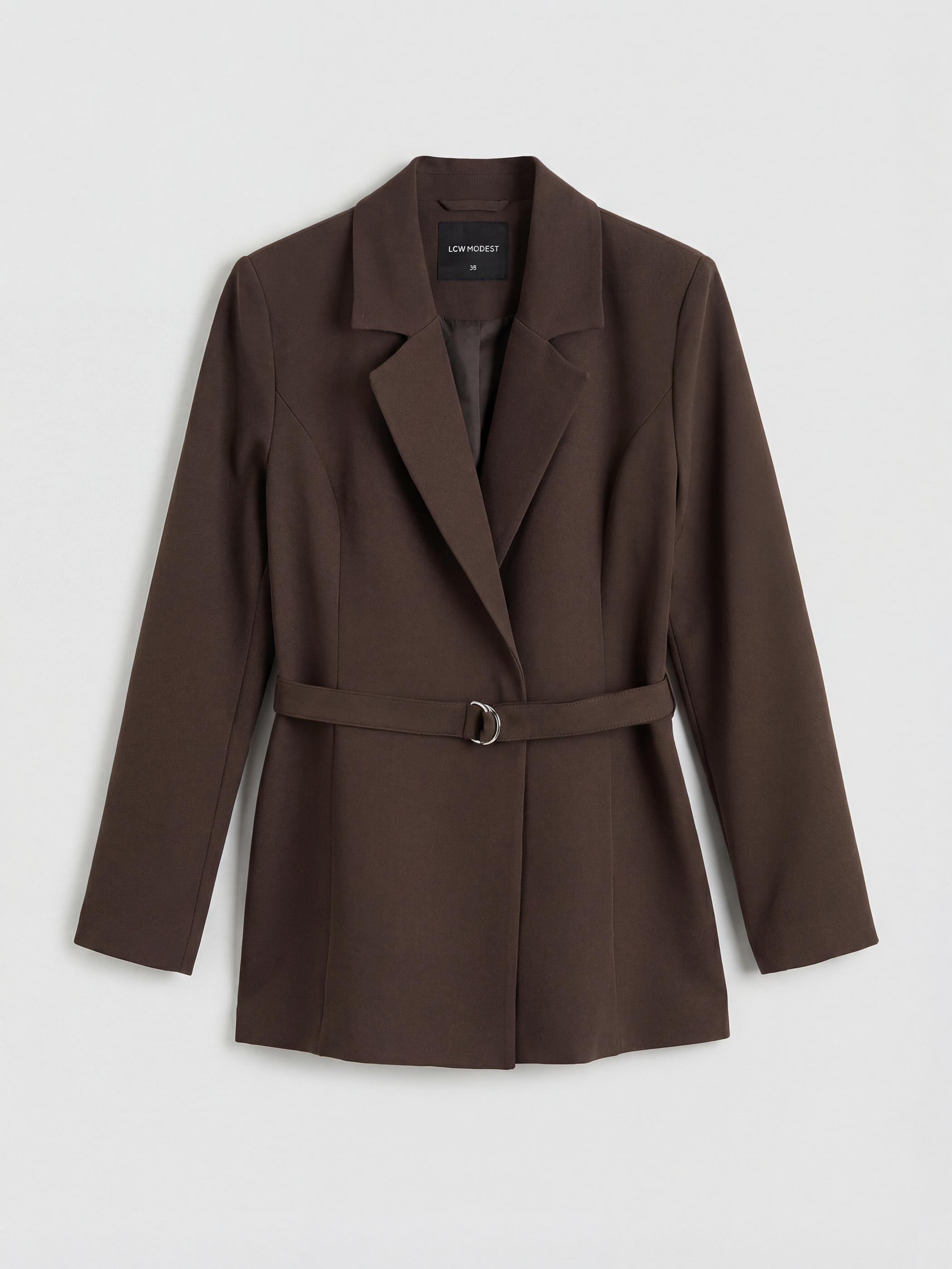 LCW Modest Beli Kemerli Kadın Blazer Ceket görsel 5