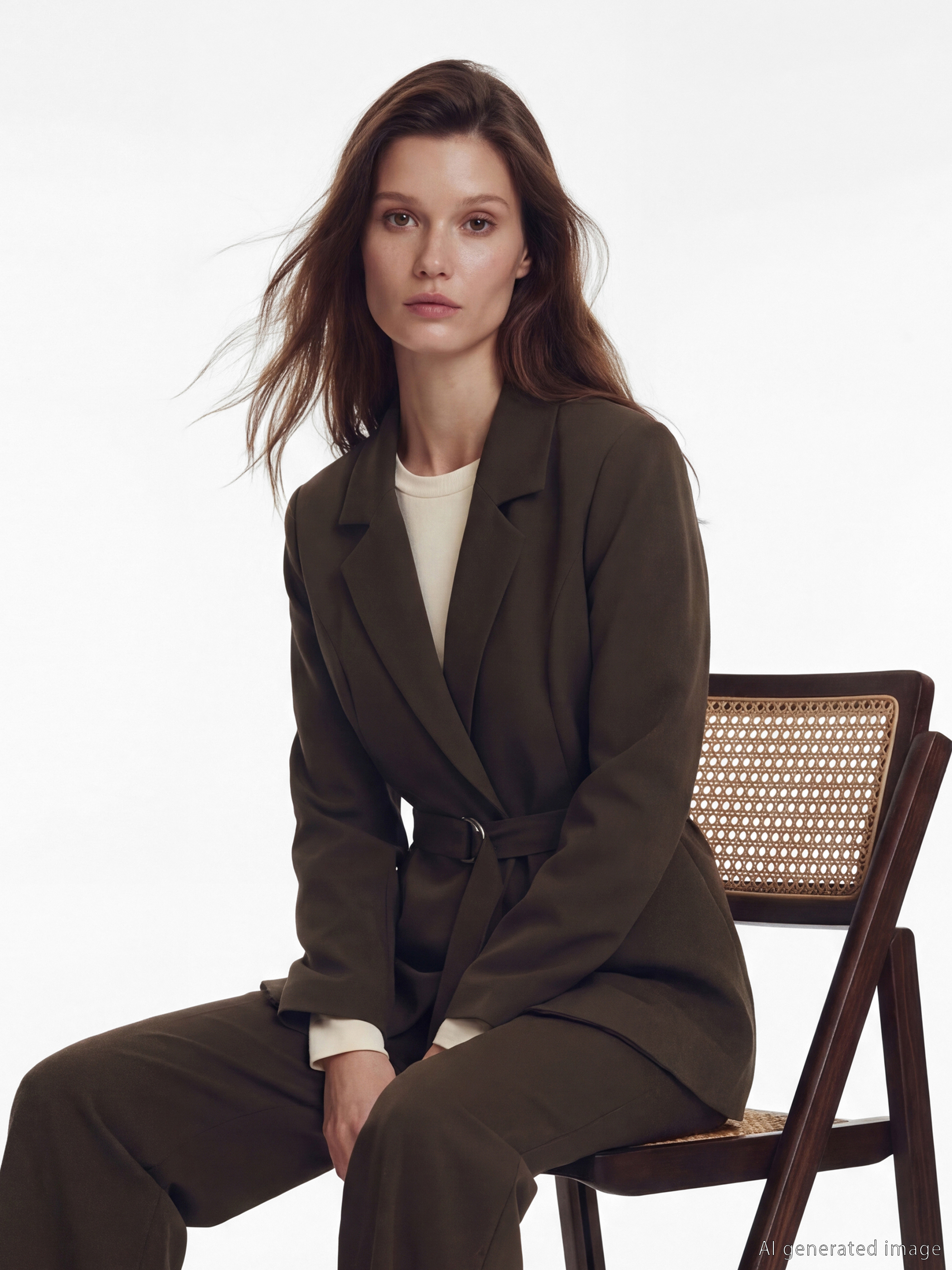 LCW Modest Beli Kemerli Kadın Blazer Ceket