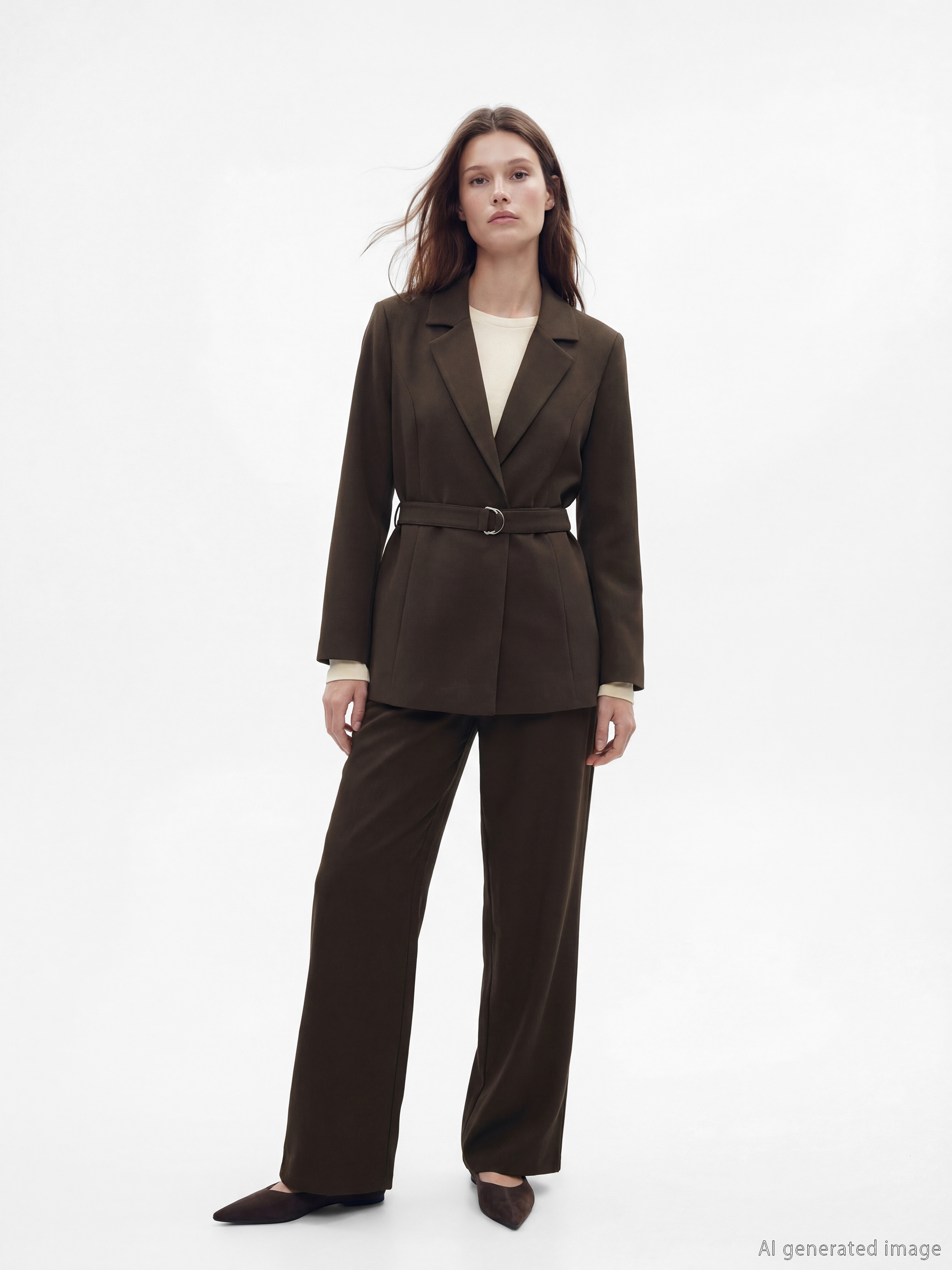 LCW Modest Beli Kemerli Kadın Blazer Ceket görsel 2