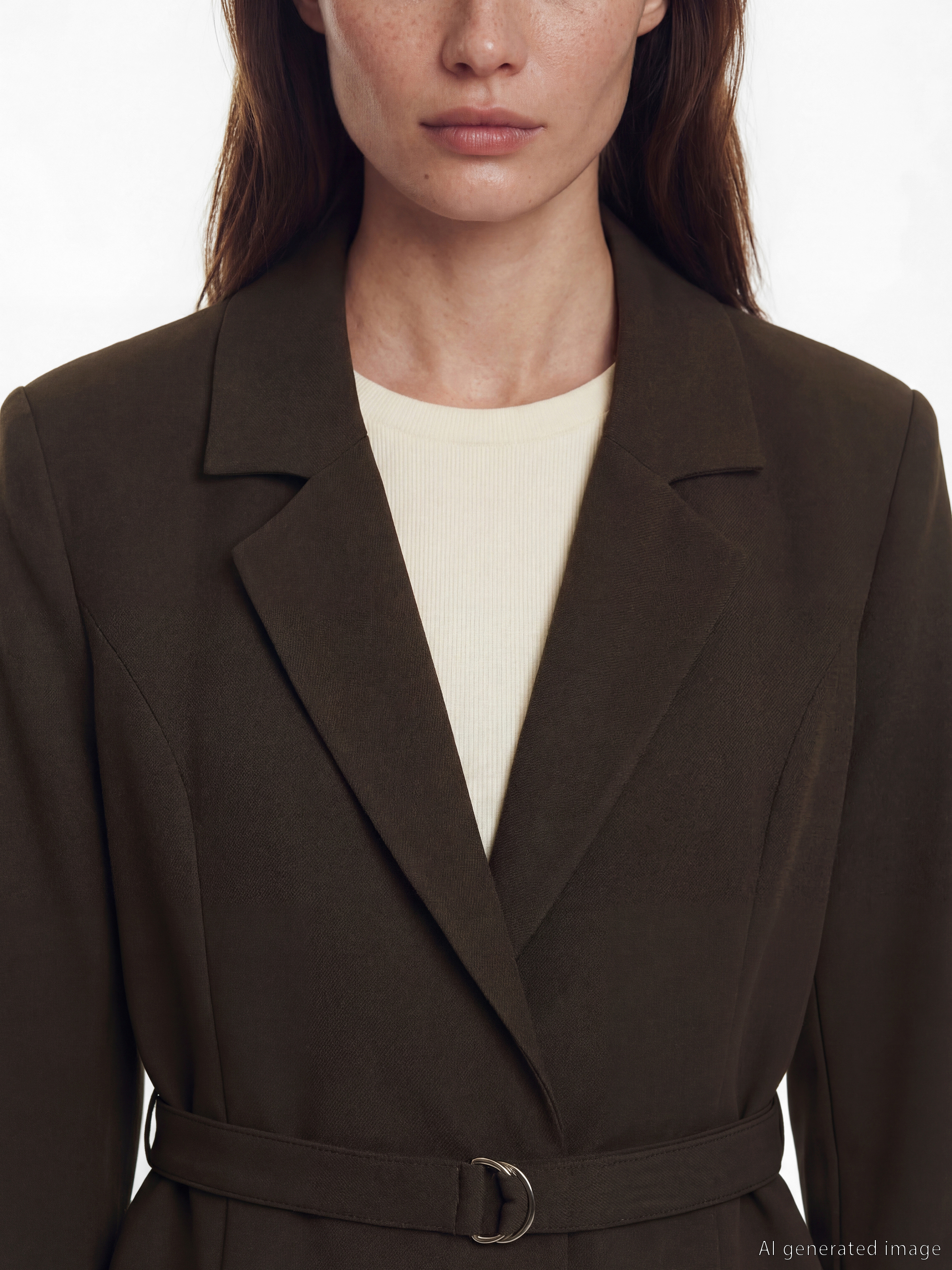 LCW Modest Beli Kemerli Kadın Blazer Ceket görsel 3