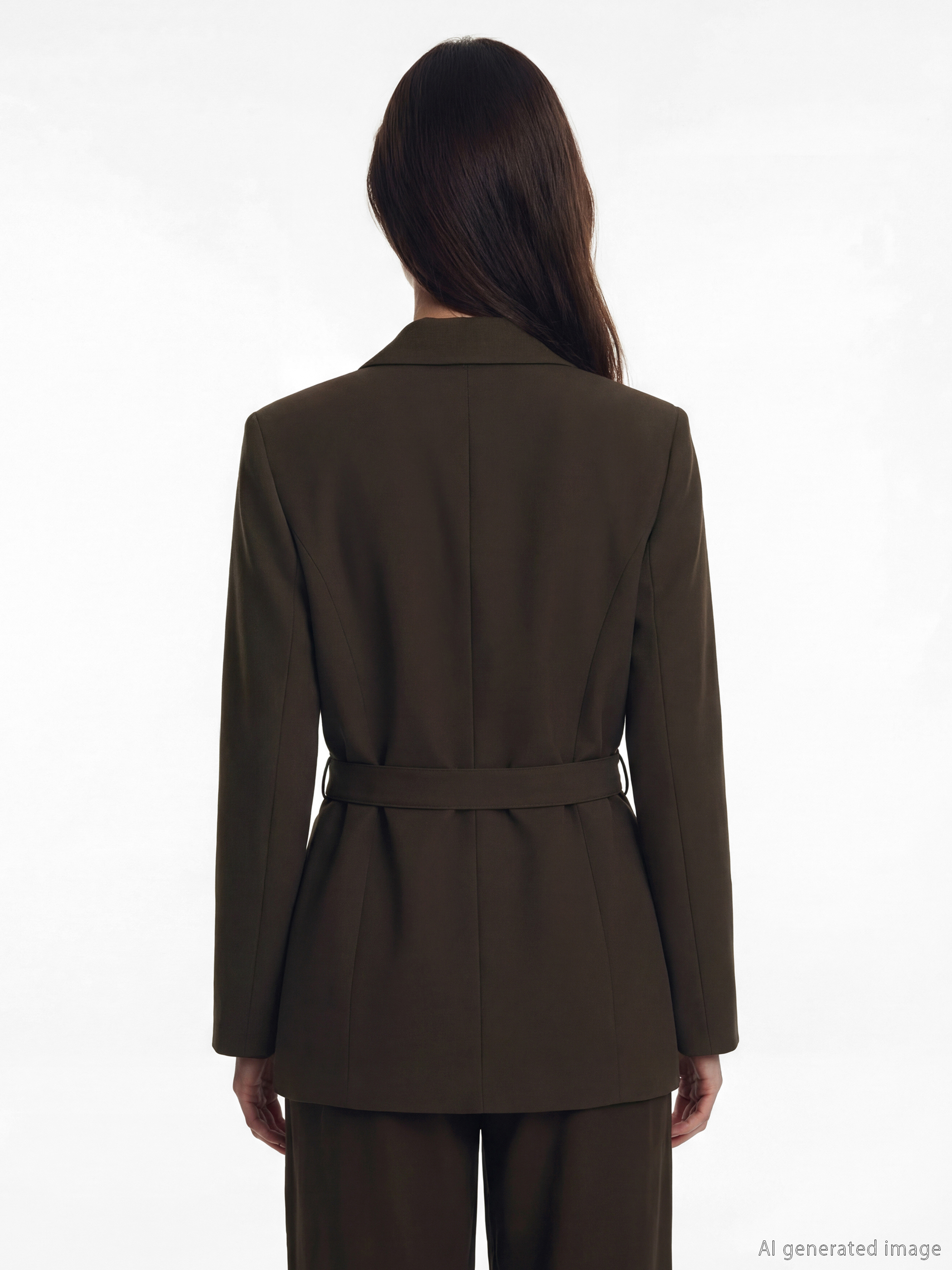 LCW Modest Beli Kemerli Kadın Blazer Ceket görsel 4