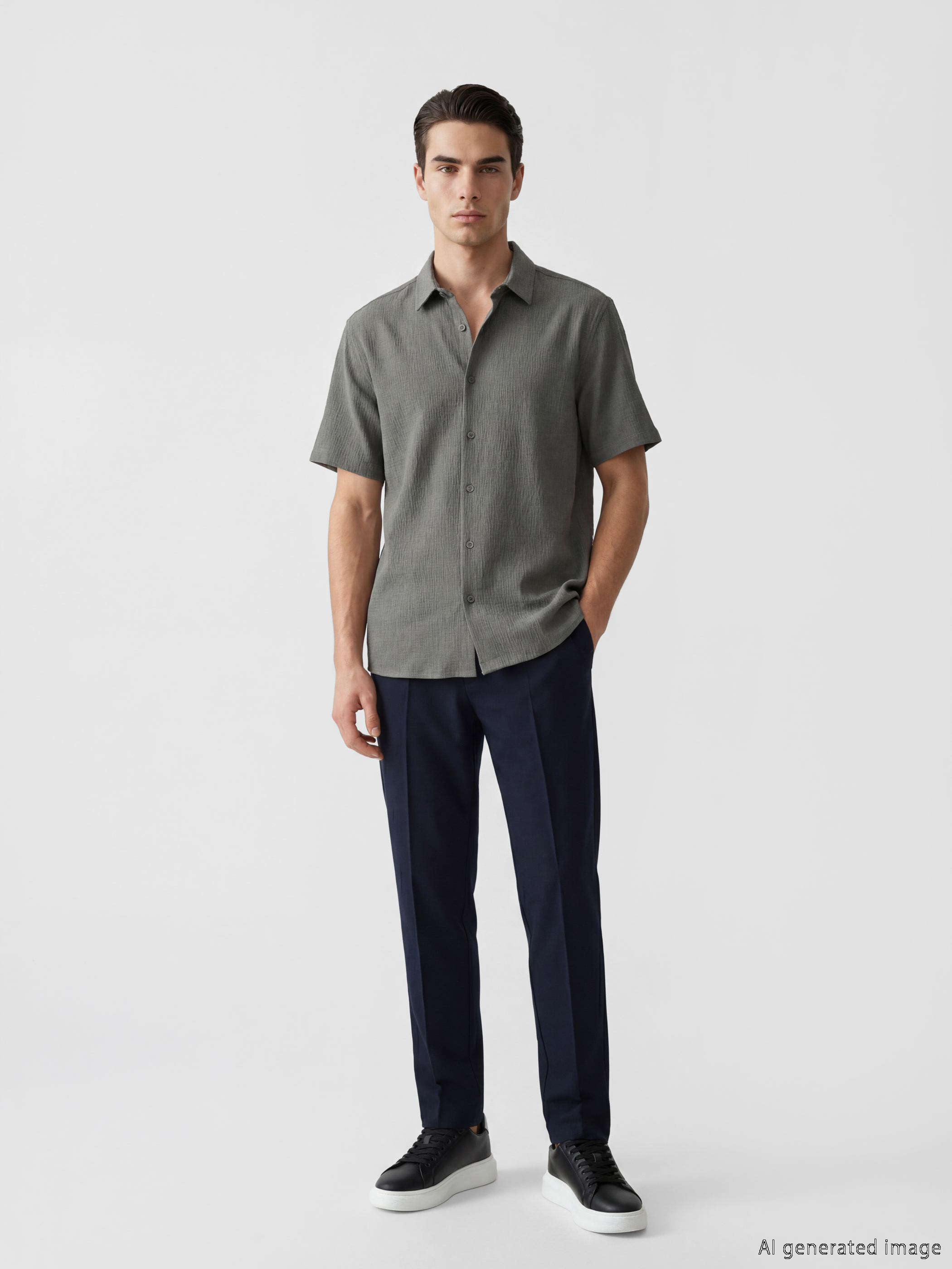LCW Vision Regular Fit Erkek Dokulu Gömlek görsel 2