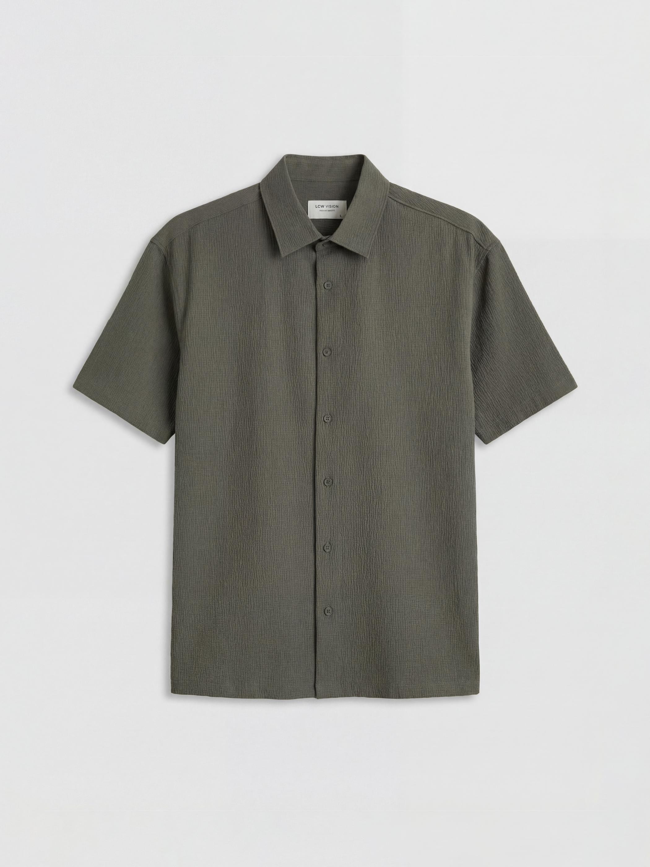 LCW Vision Regular Fit Erkek Dokulu Gömlek görsel 3