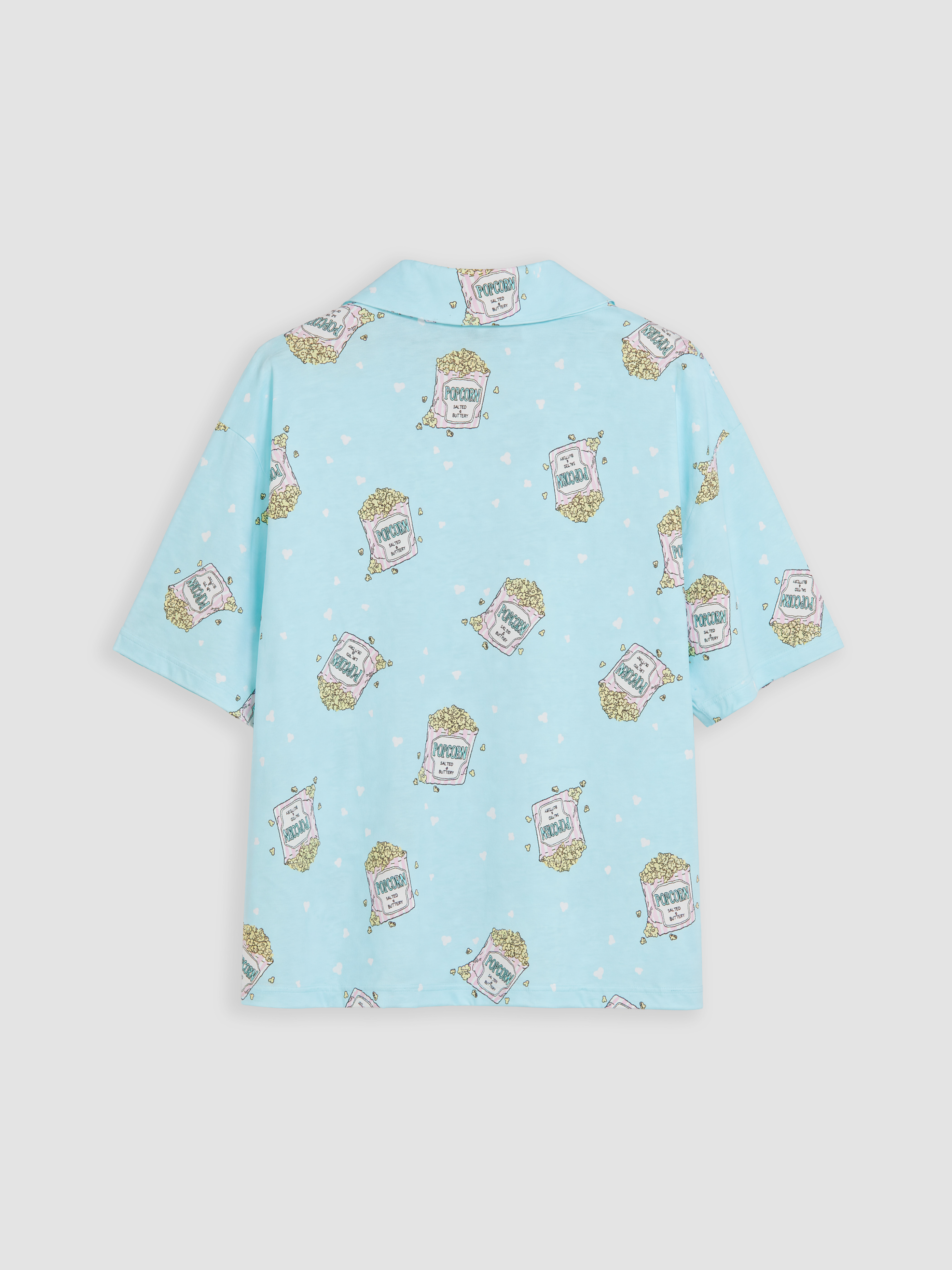 LCW Young Gömlek Yaka Baskılı Kadın Şortlu Pijama Takımı görsel 8