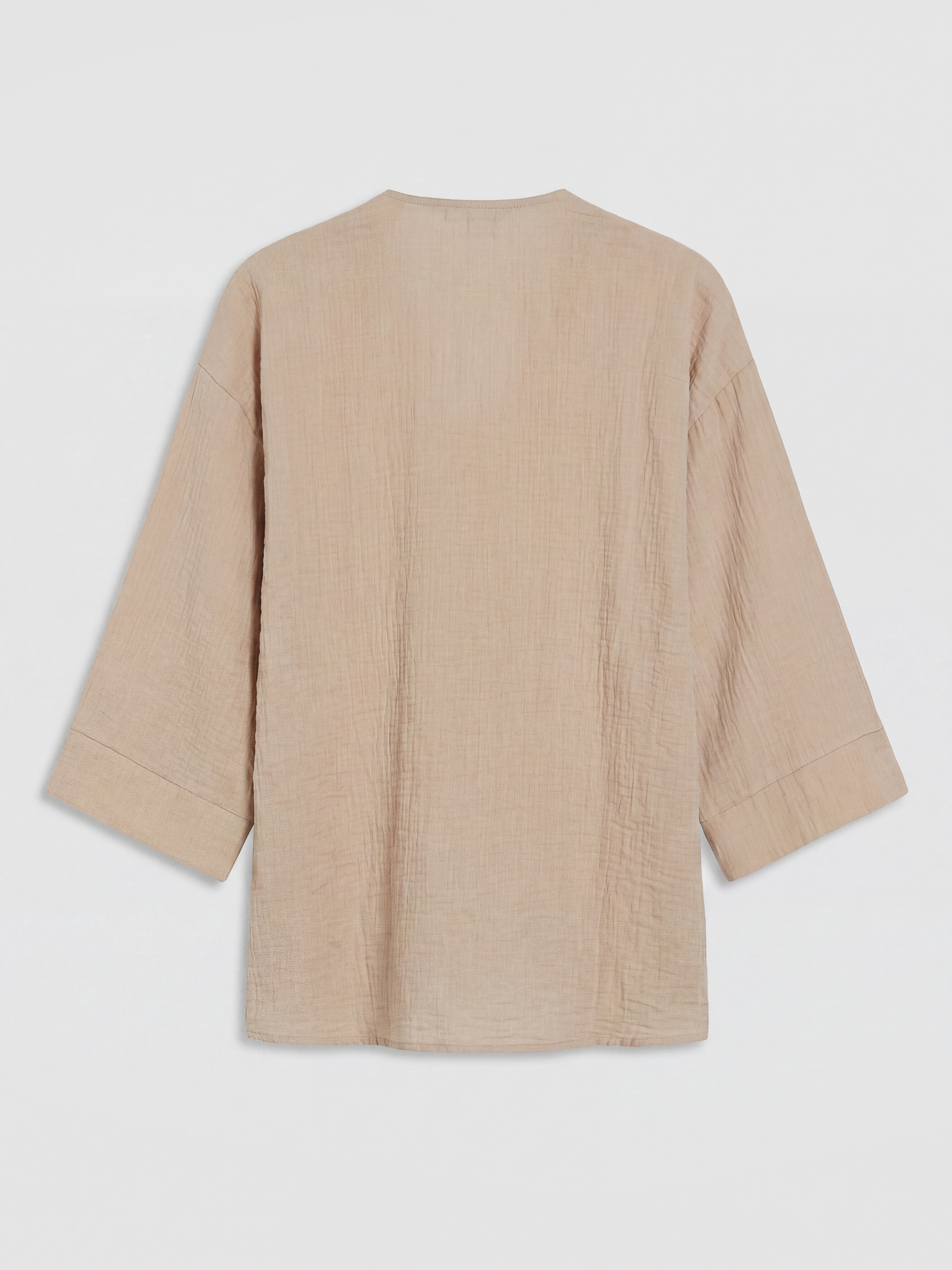 LCW EVERYDAY Kruvaze Yaka Müslin Oversize Kadın Kimono görsel 6
