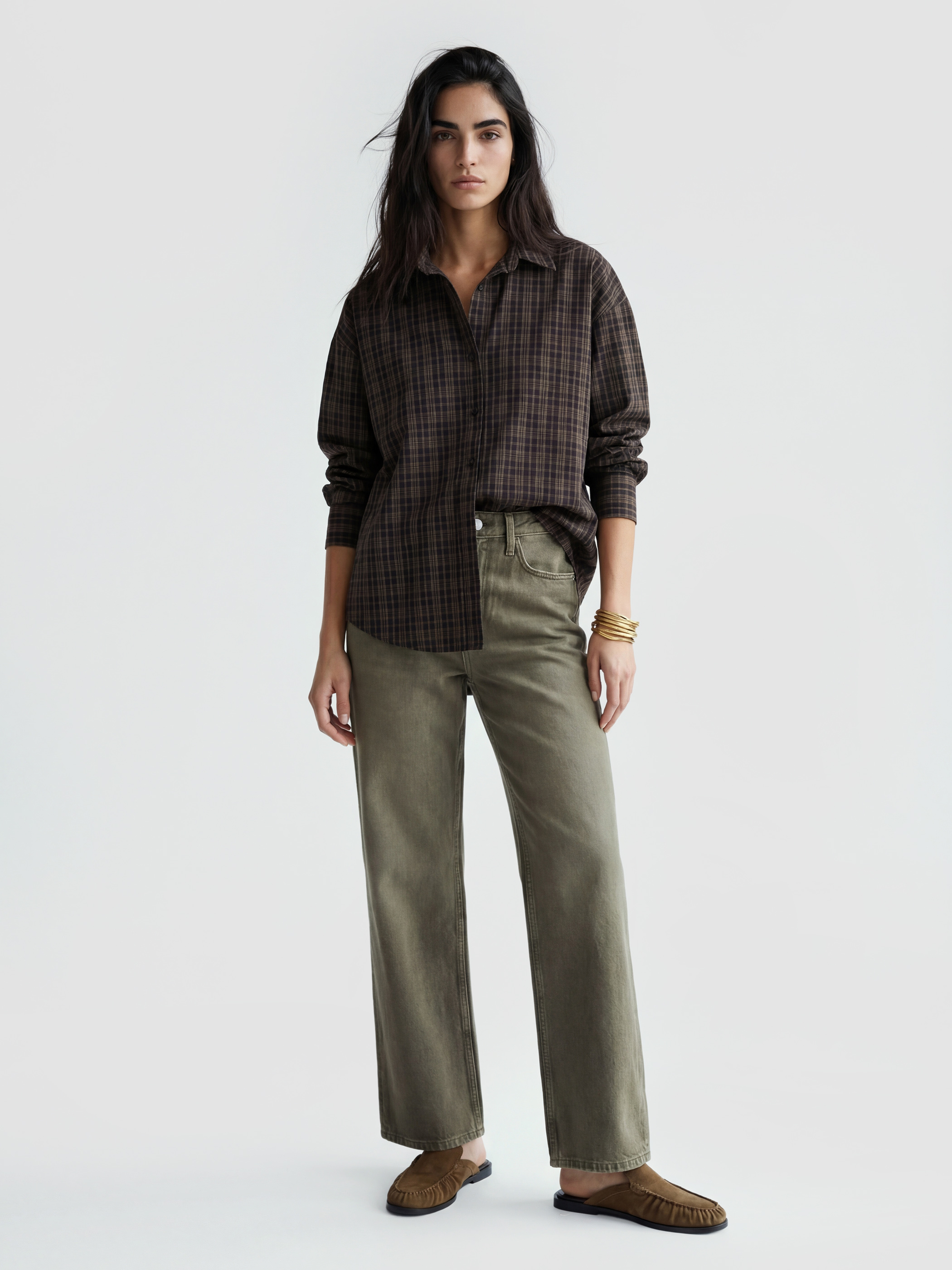 LCW Vision Ekose Oversize Kadın Gömlek görsel 2