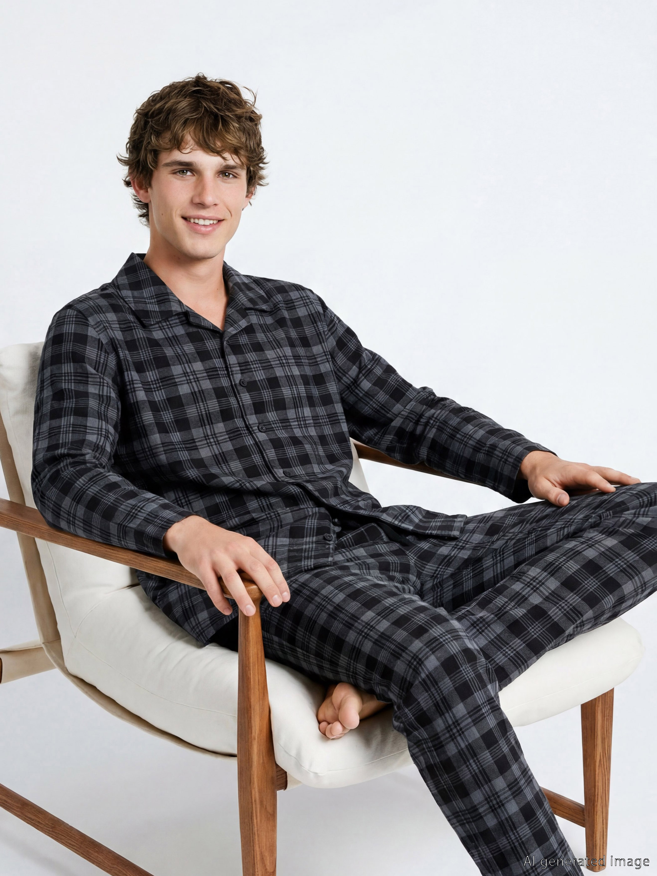 LC WAIKIKI Standart Kalıp Ekose Erkek Pijama Takımı