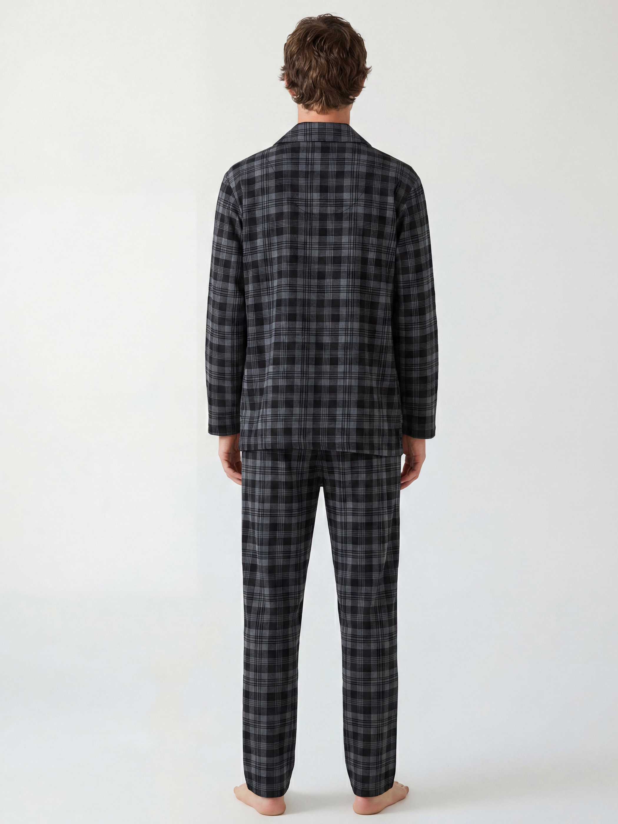 LC WAIKIKI Standart Kalıp Ekose Erkek Pijama Takımı görsel 4