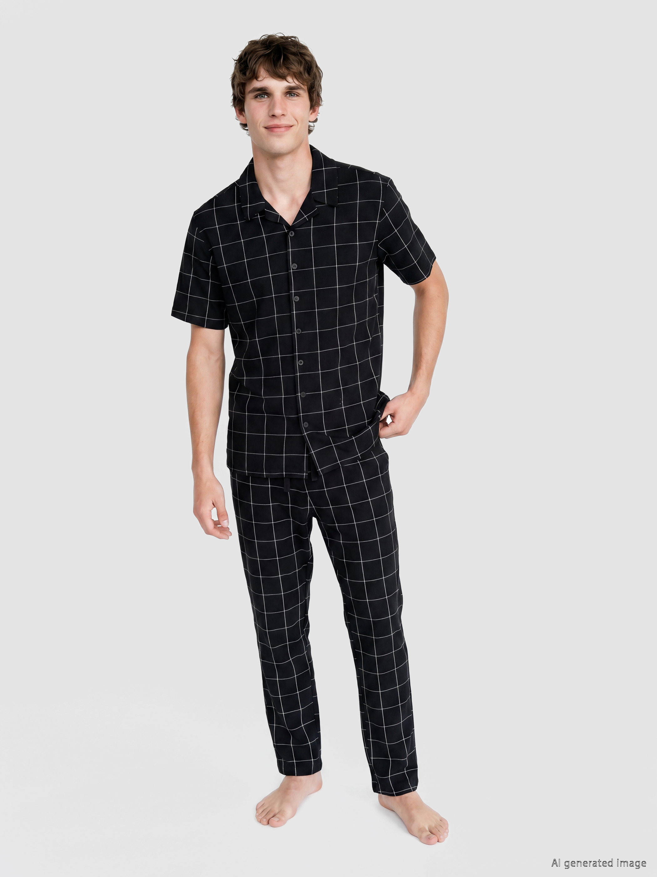 LC WAIKIKI Regular Fit Ekose Erkek Pijama Takım