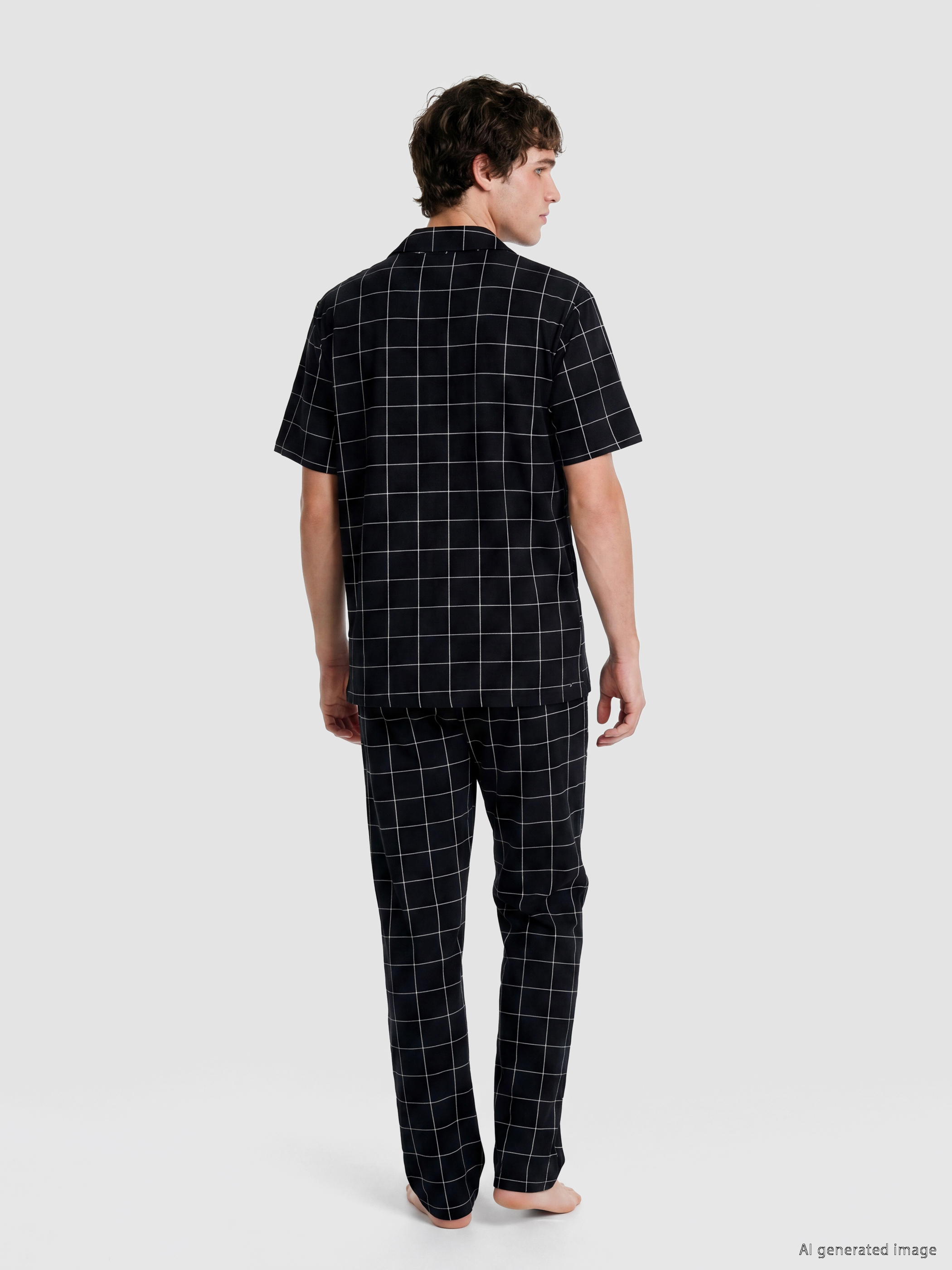 LC WAIKIKI Regular Fit Ekose Erkek Pijama Takım görsel 4