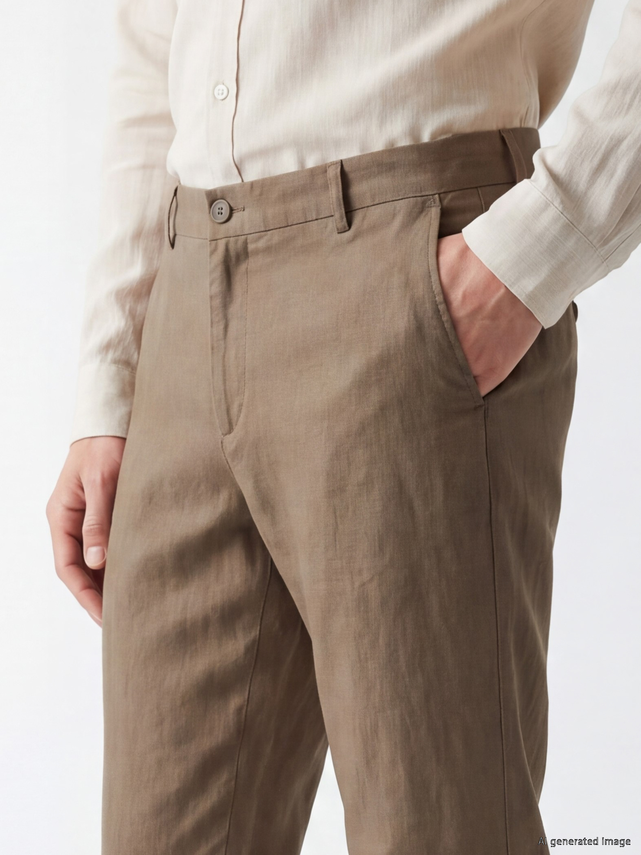 SOUTHBLUE Regular Fit %100 Keten Erkek Pantolon görsel 3