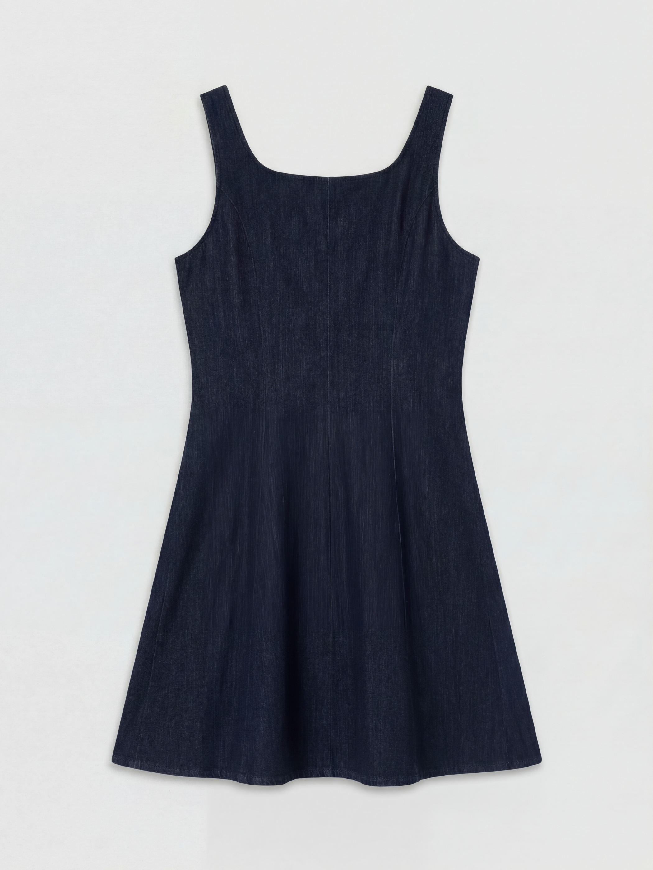 LCW Jeans Kare Yaka Peplum Mini Jean Elbise görsel 6