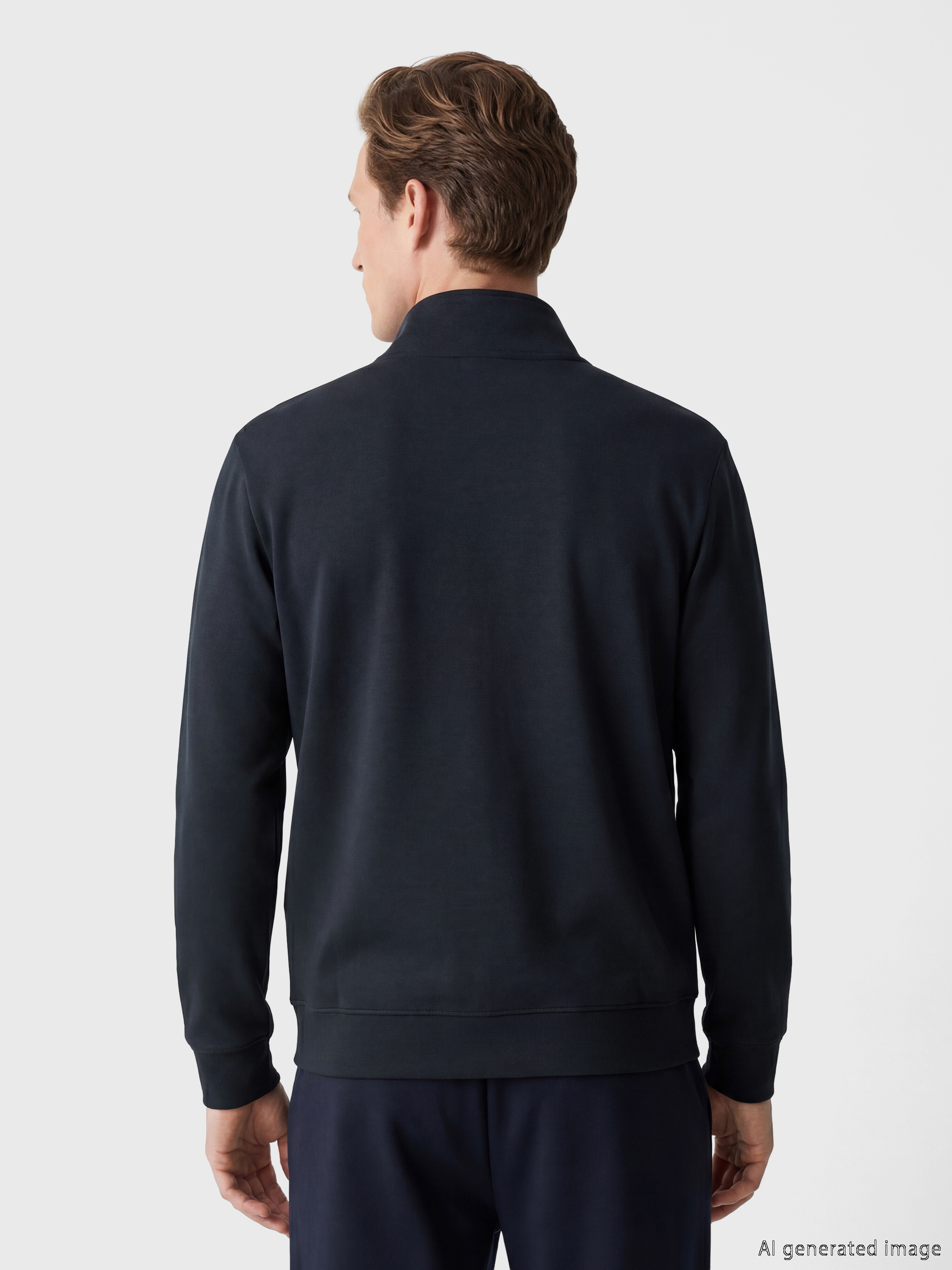 SOUTHBLUE Fermuarlı Dik Yaka Nakışlı Erkek Sweatshirt görsel 4