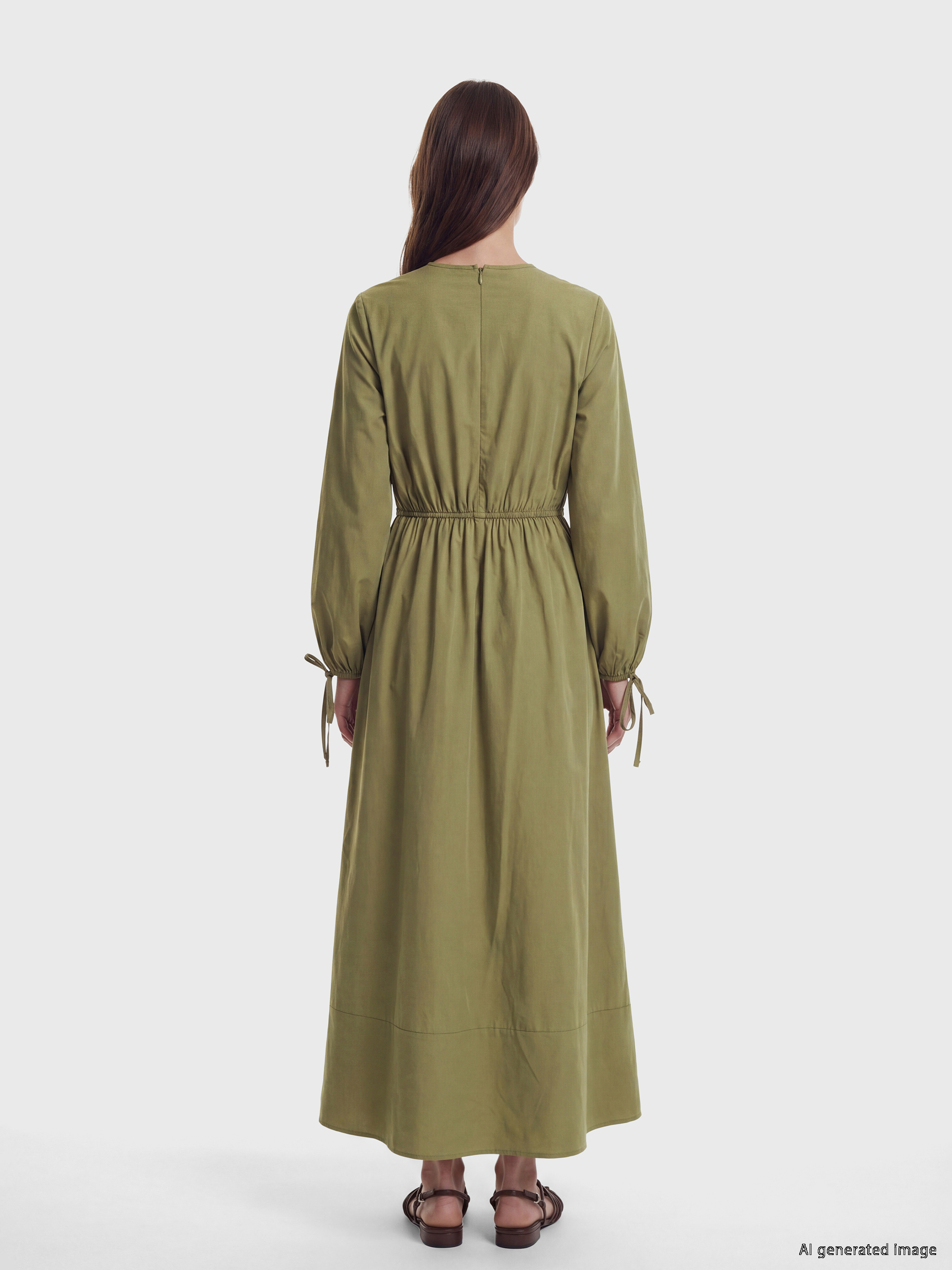 LCW Modest Belden Oturtmalı Poplin Elbise görsel 4