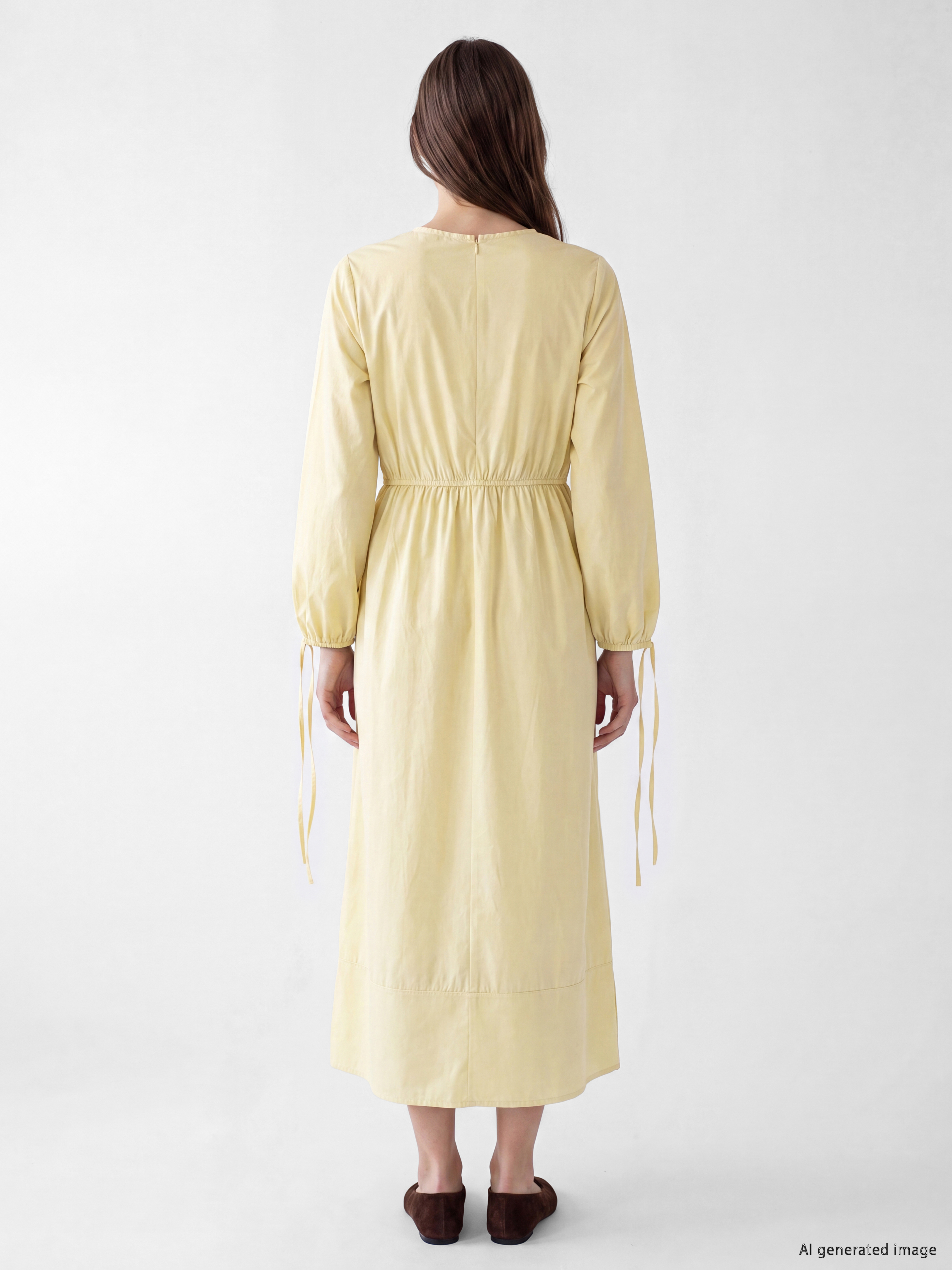 LCW Modest Belden Oturtmalı Poplin Elbise görsel 4