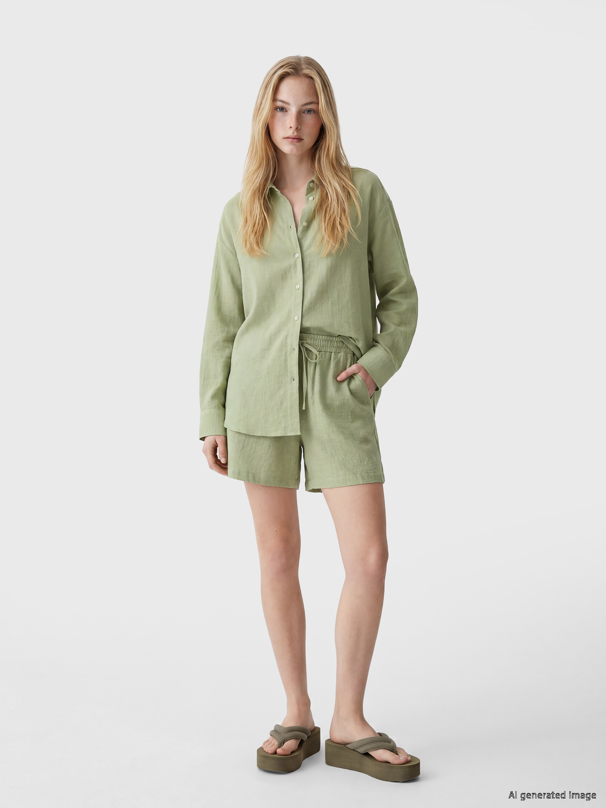 XSIDE Oversize Müslin Kadın Gömlek görsel 2
