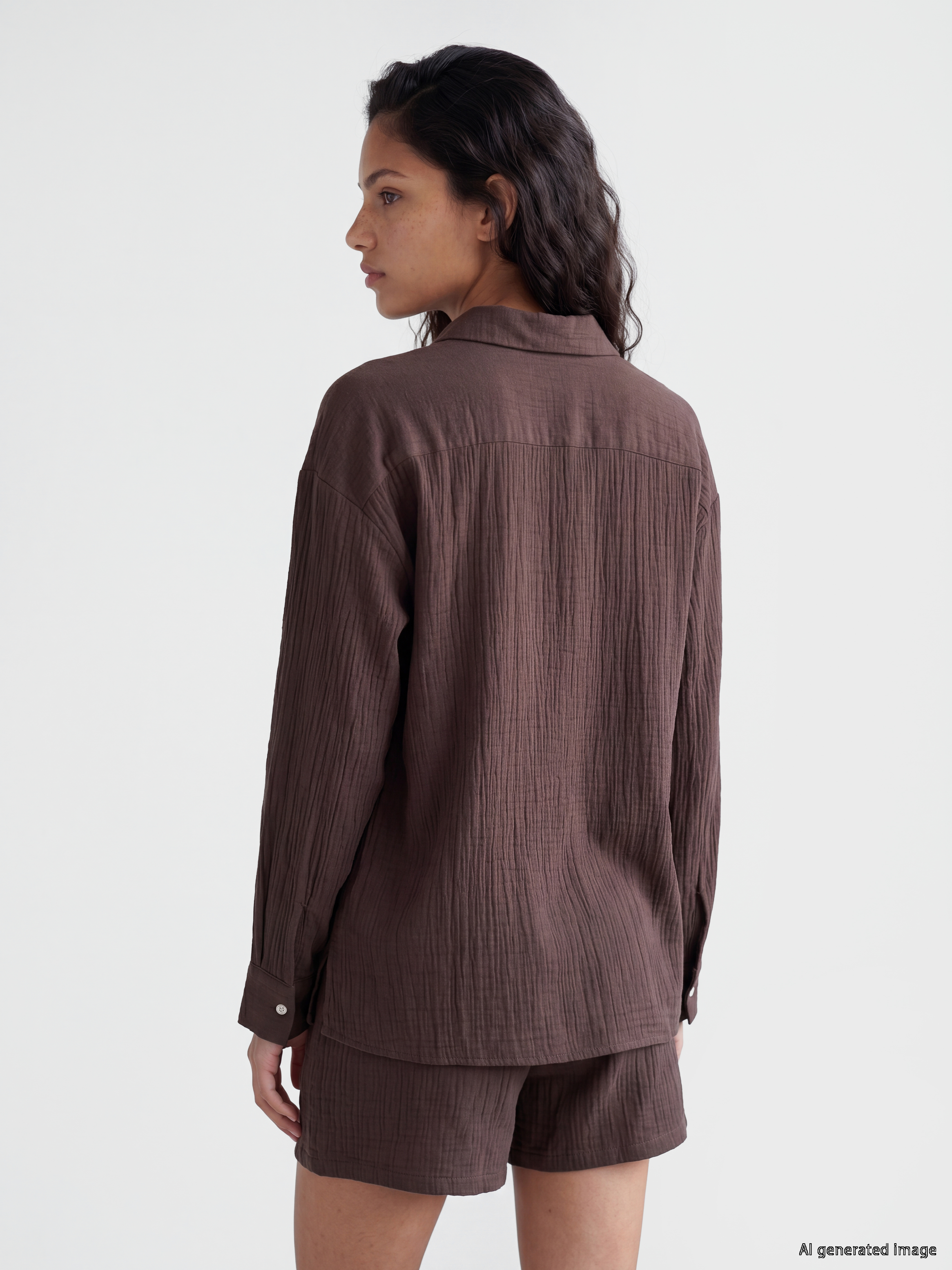 XSIDE Oversize Müslin Kadın Gömlek görsel 4