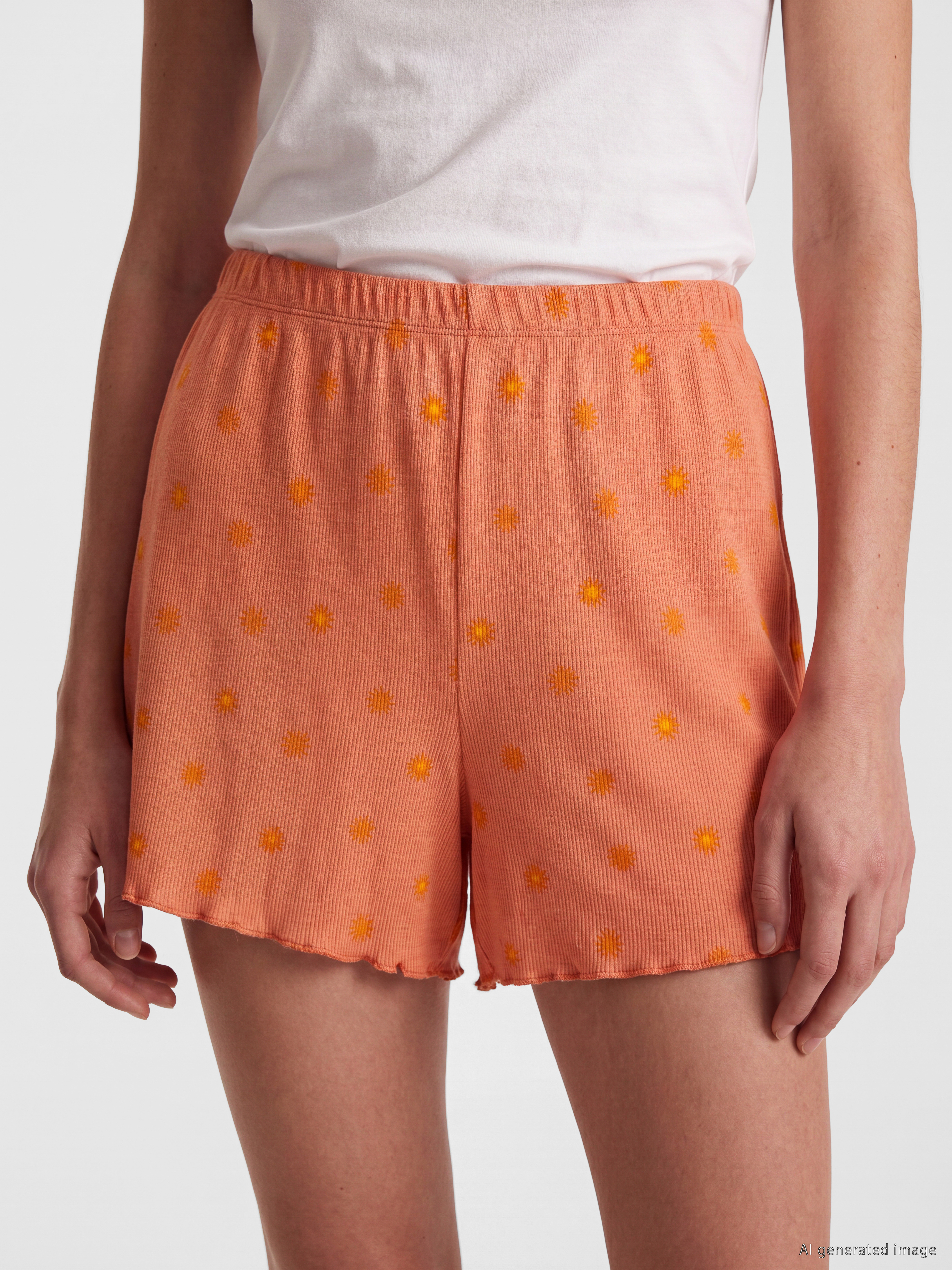 LCW DREAM Desenli Kadın Şort Pijama Alt 2'li görsel 4
