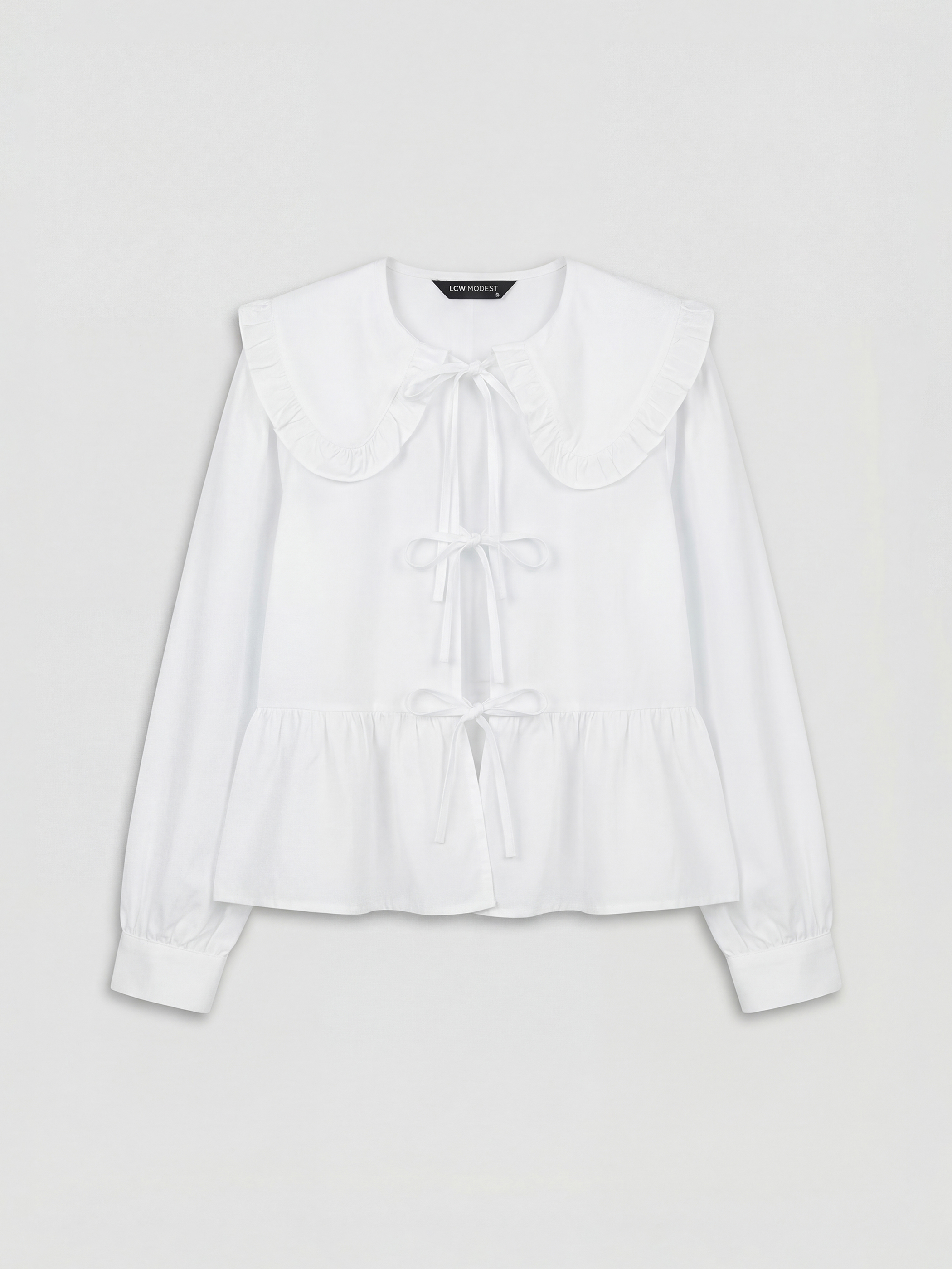 LCW Modest Bebe Yaka Bağlama Detaylı Bluz görsel 5