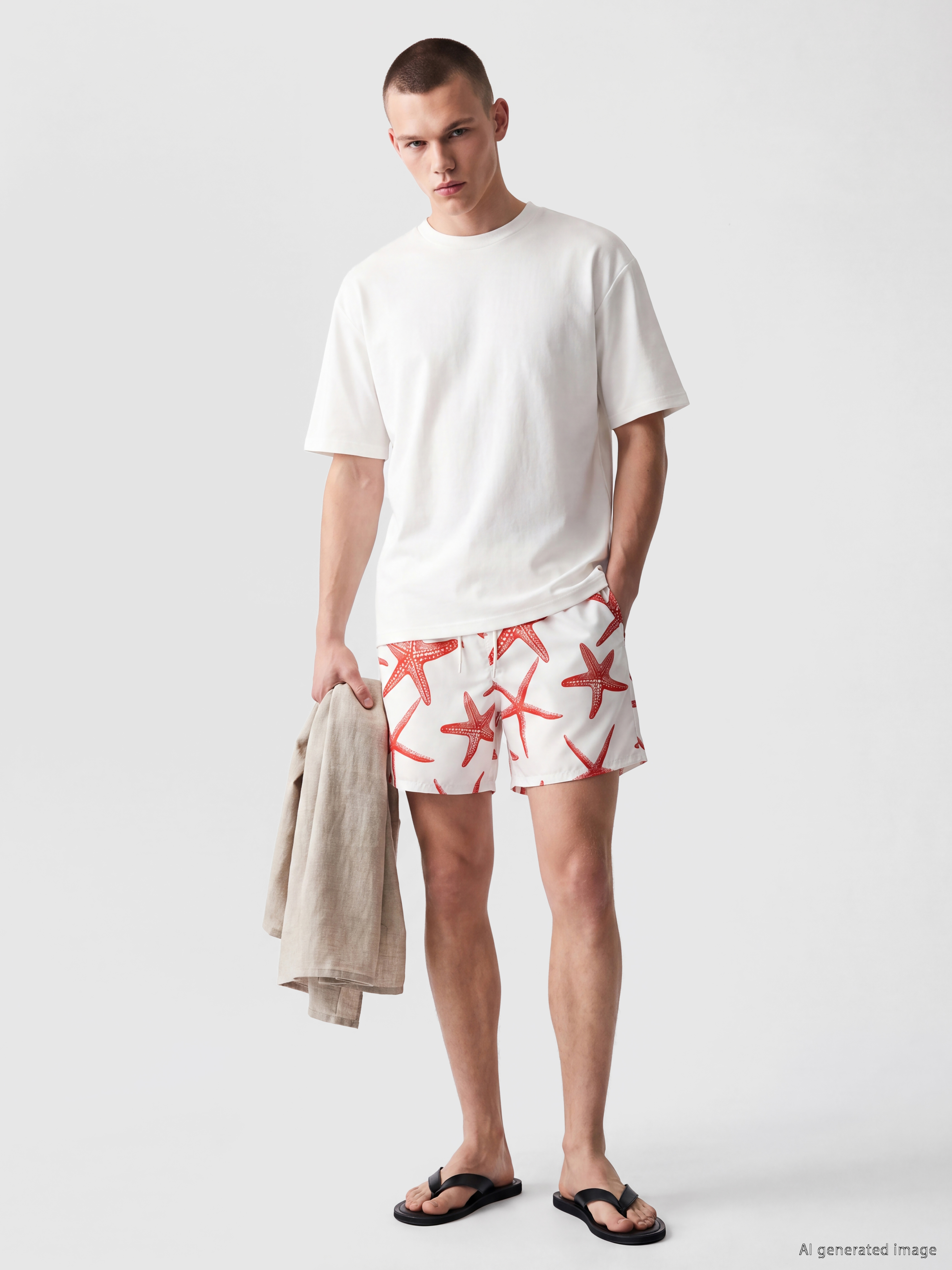 LCW SWIMWEAR Kısa Boy Desenli Erkek Deniz Şortu görsel 2