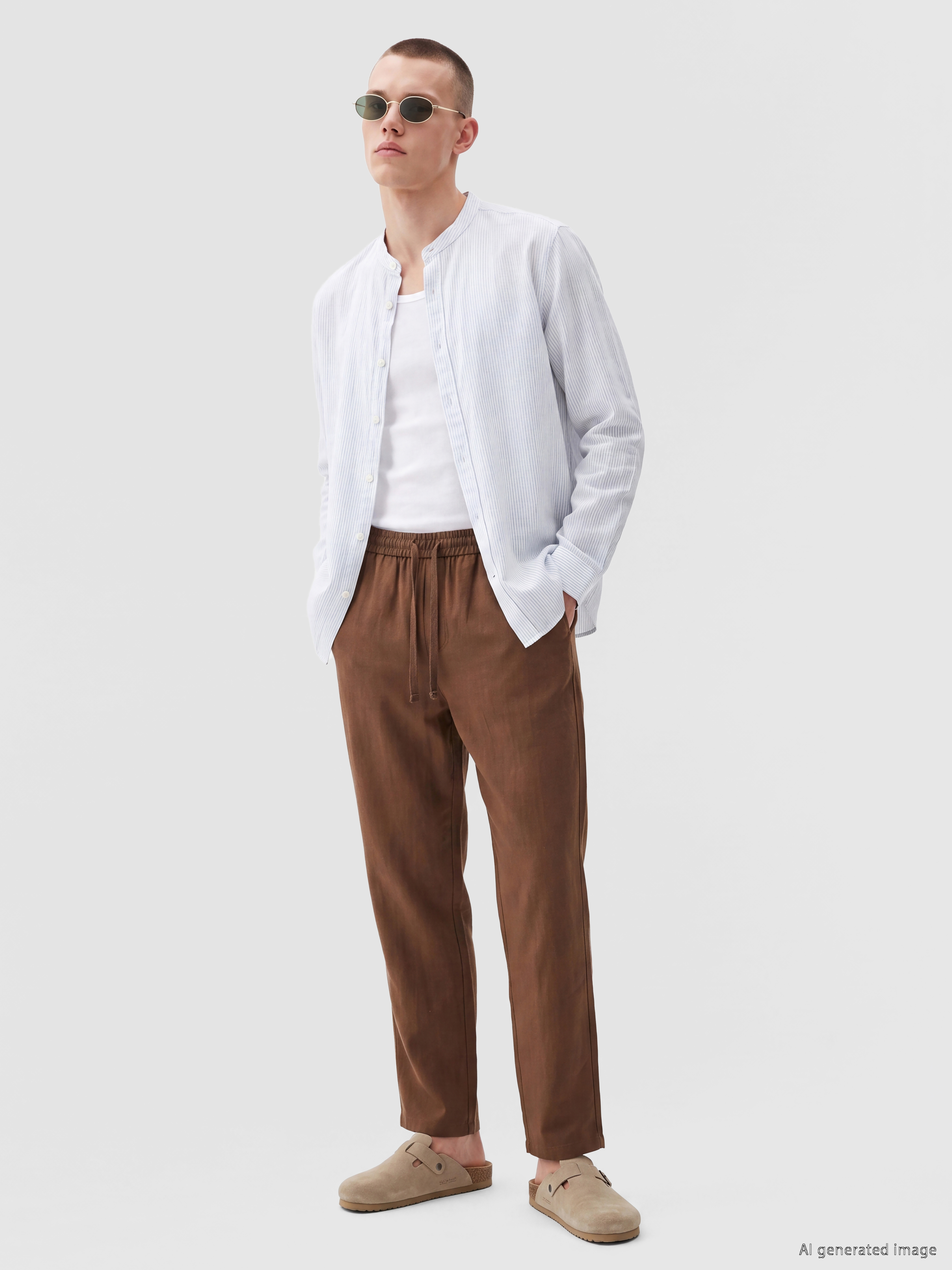 XSIDE Regular Fit Hakim Yaka Çizgili Poplin Erkek Gömlek görsel 2