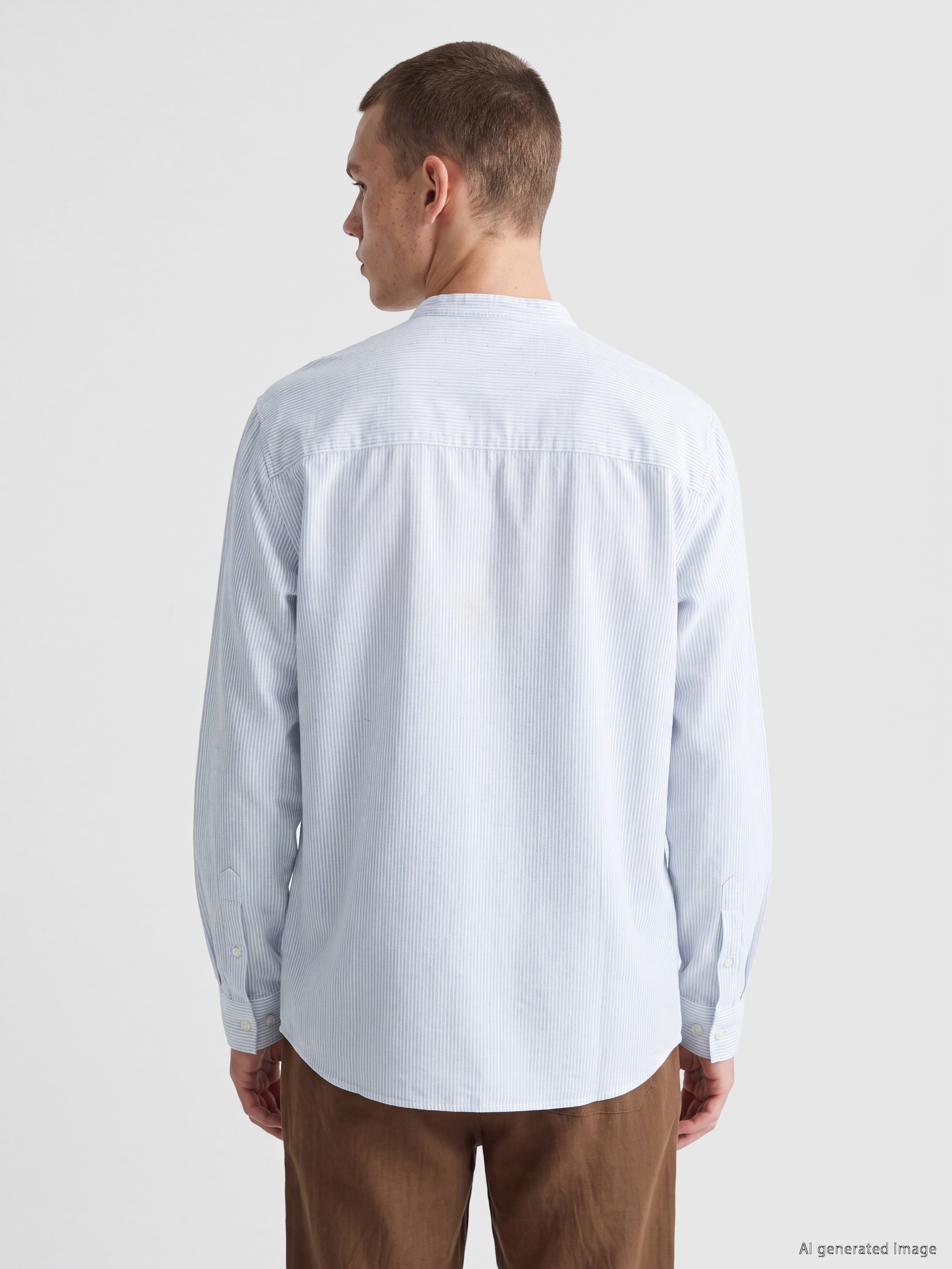 XSIDE Regular Fit Hakim Yaka Çizgili Poplin Erkek Gömlek görsel 4