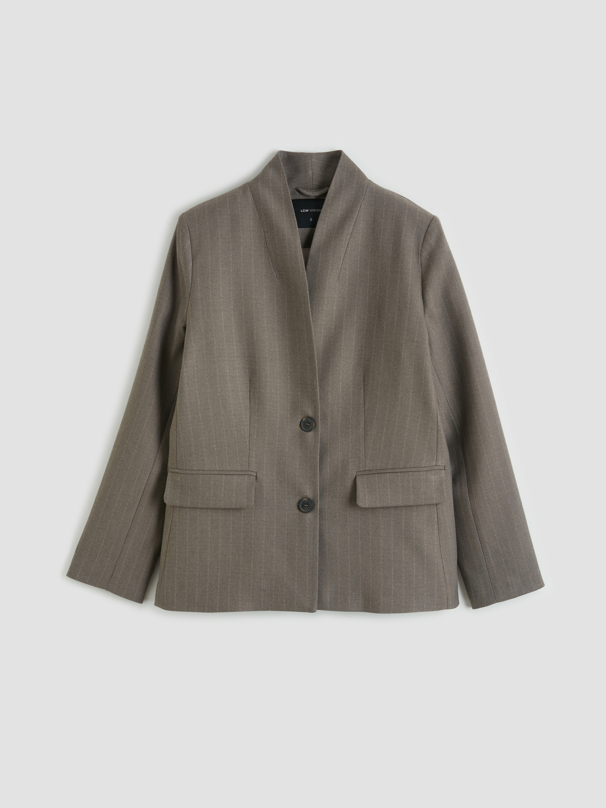 LCW Vision Şal Yaka Çizgili Kadın Blazer Ceket görsel 5