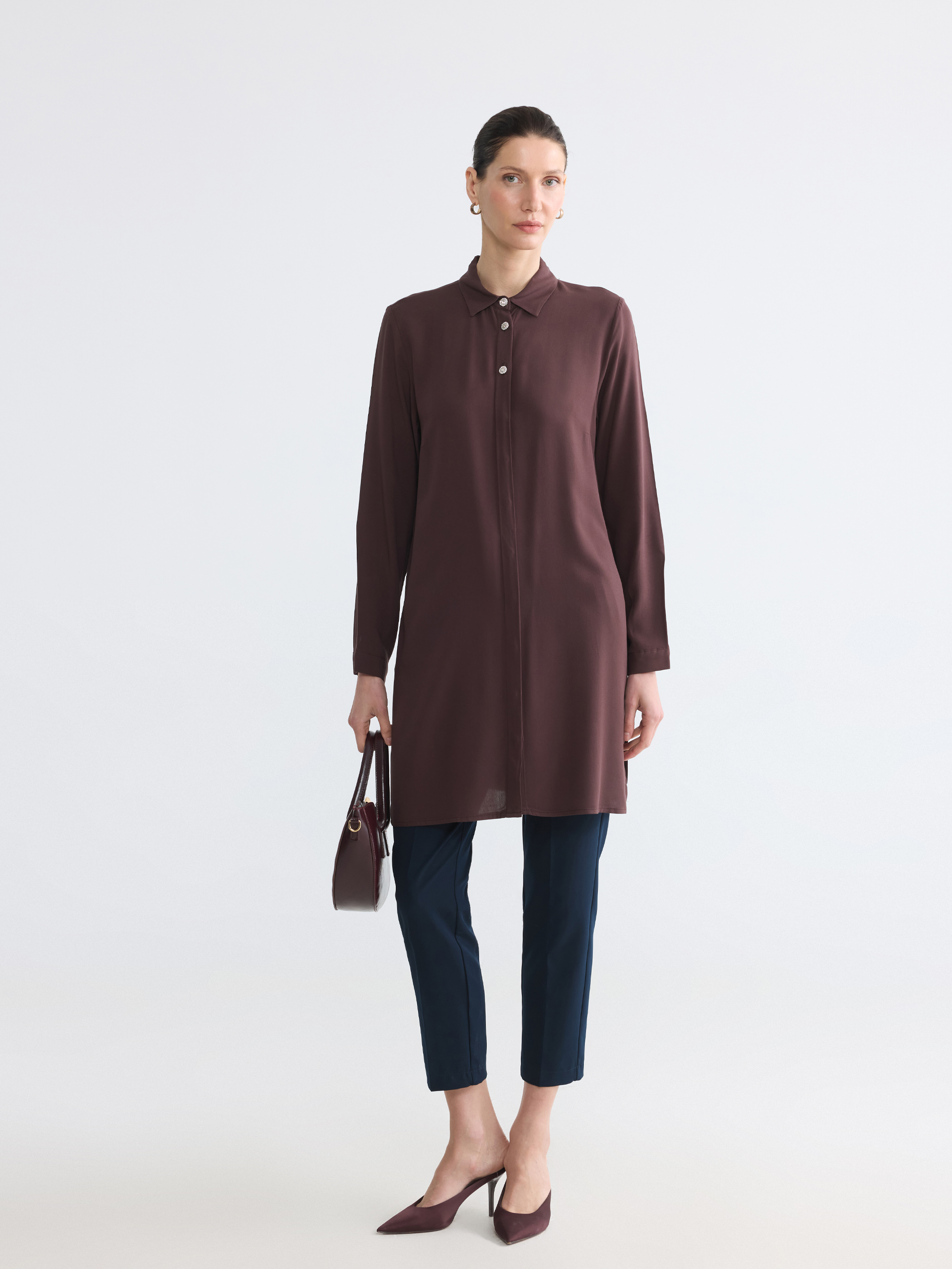 LCW Grace Regular Fit Kadın Gömlek Tunik görsel 4