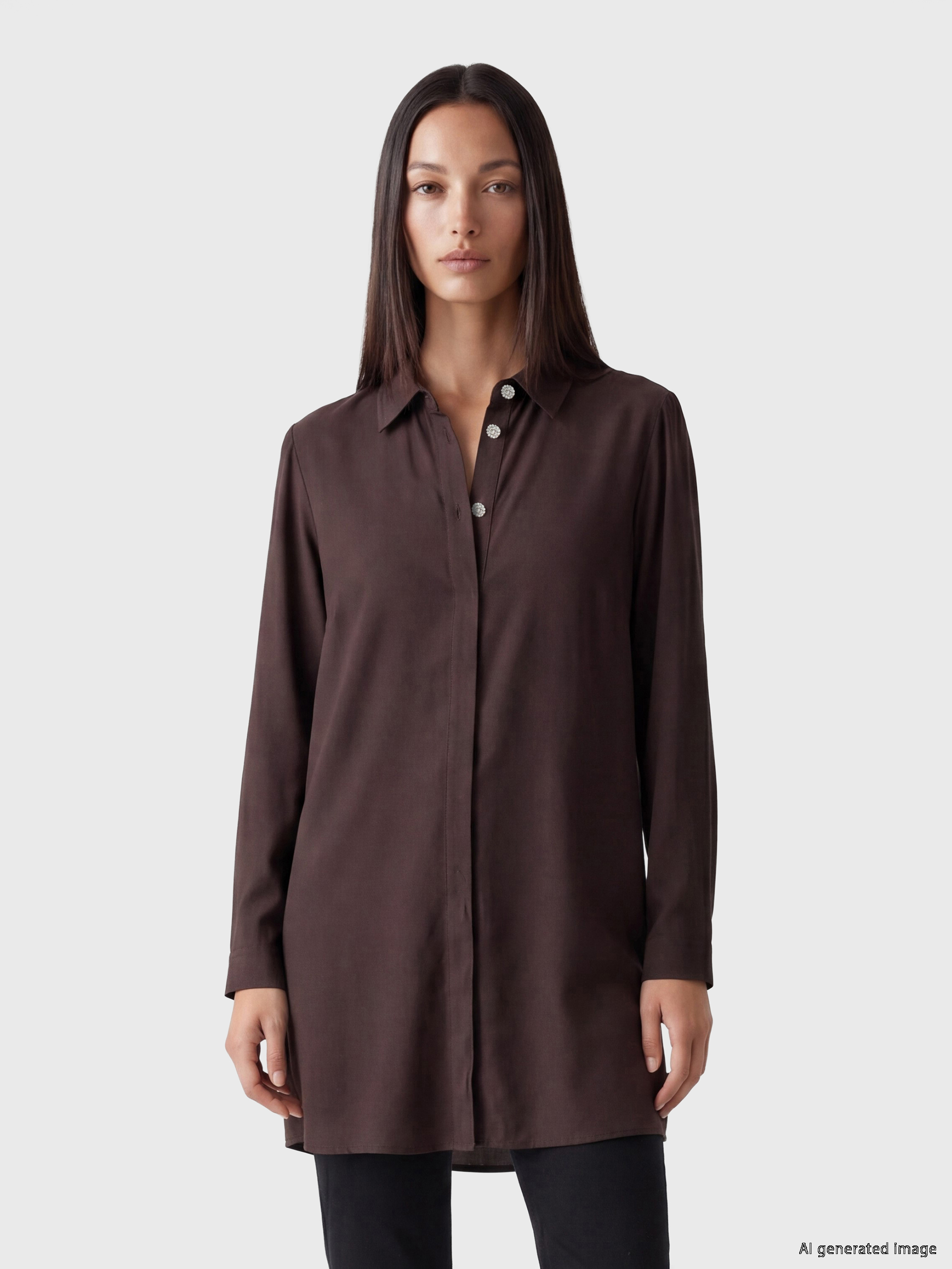 LCW Grace Regular Fit Kadın Gömlek Tunik görsel 2